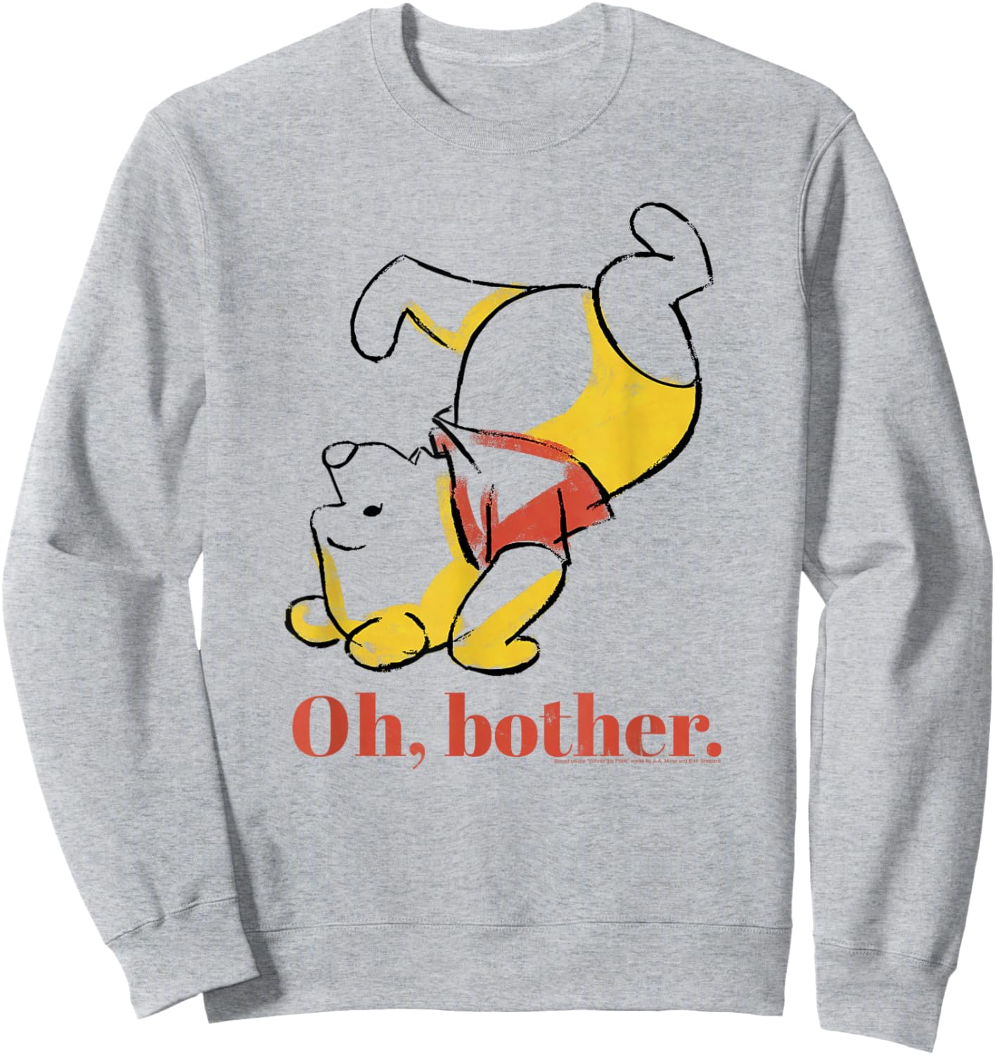 Disney Winnie The Pooh Oh Brother Handstand Art Logo Sweatshirt - Sweatshirt | Ash