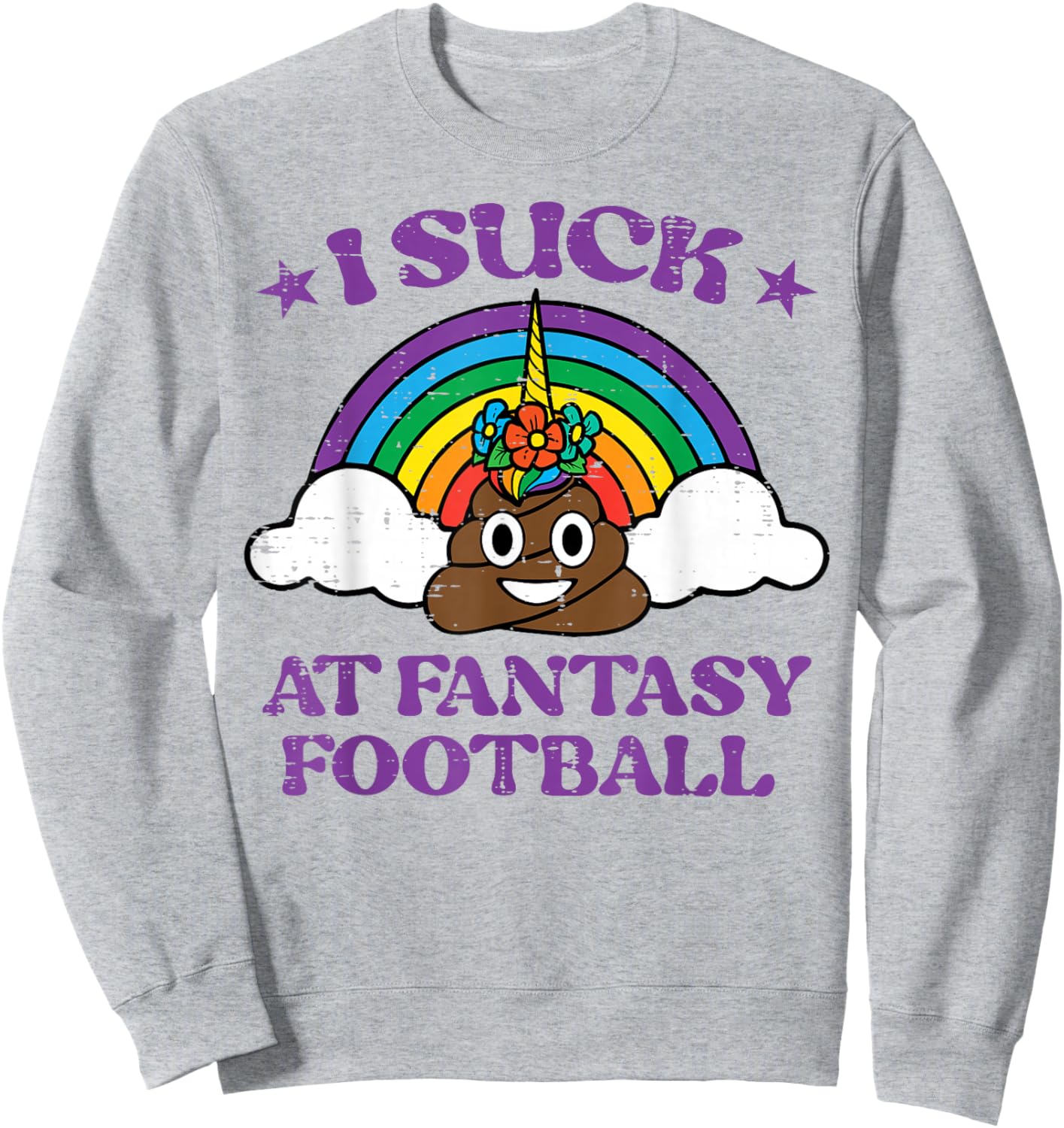 Funny Pink Fantasy Football Loser Shirt Flower Rainbow Men Sweatshirt - Sweatshirt | Ash