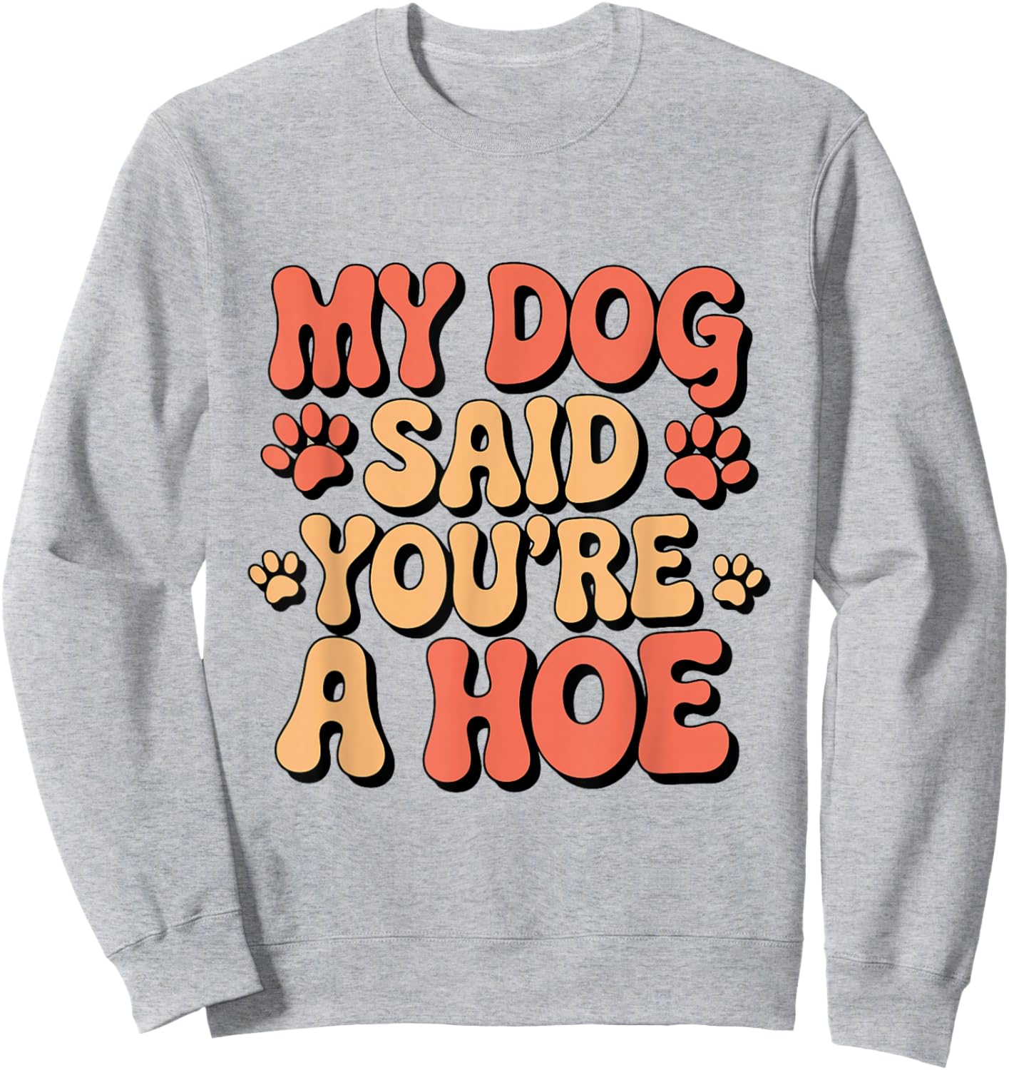 Funny Groovy My Dog Said You're a Hoe Sarcastic Dog Sweatshirt - Sweatshirt | Ash