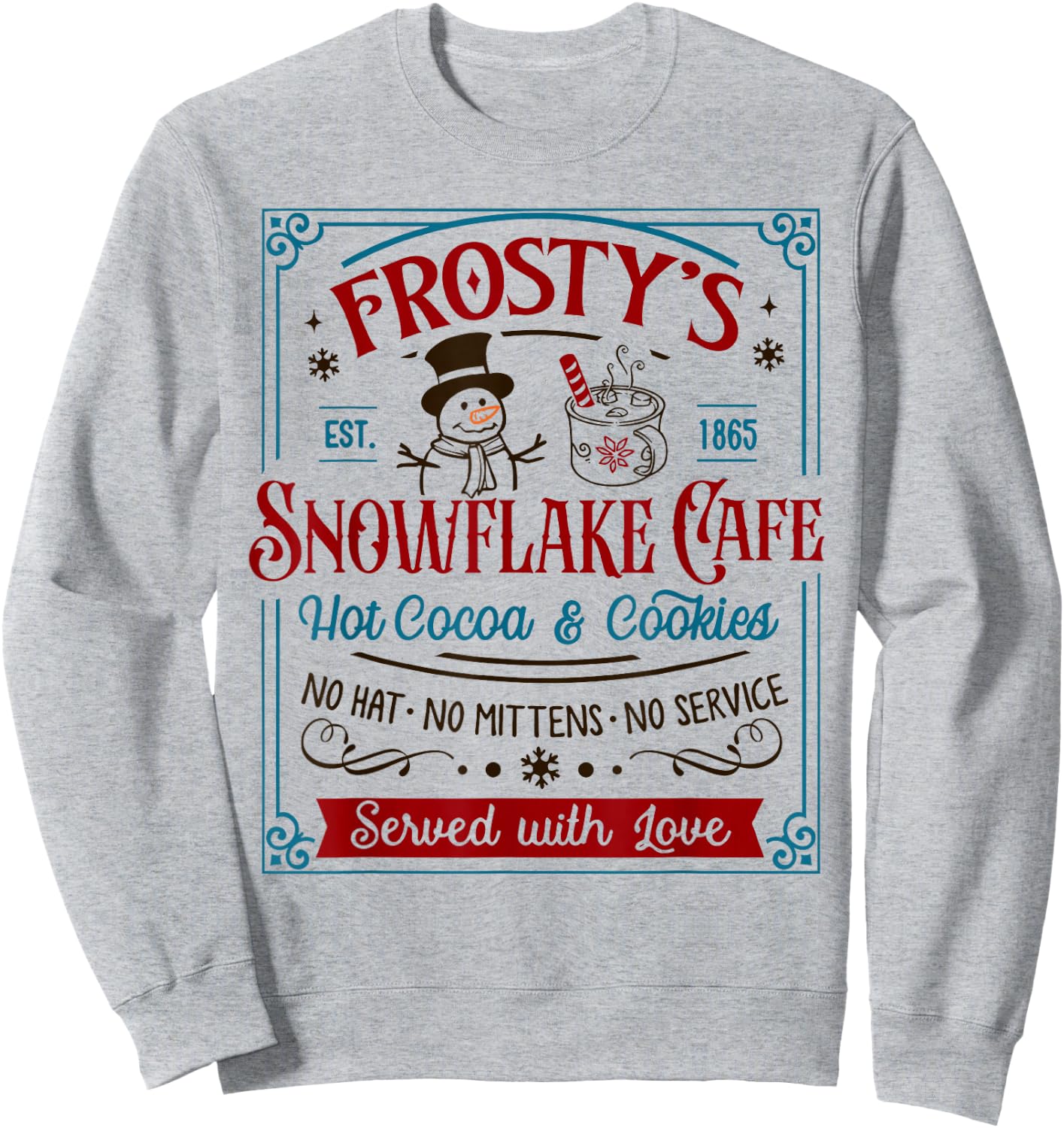 Old Fashioned Frosty's Snowflake Cafe Coffee Lovers Xmas Sweatshirt - Sweatshirt | Ash