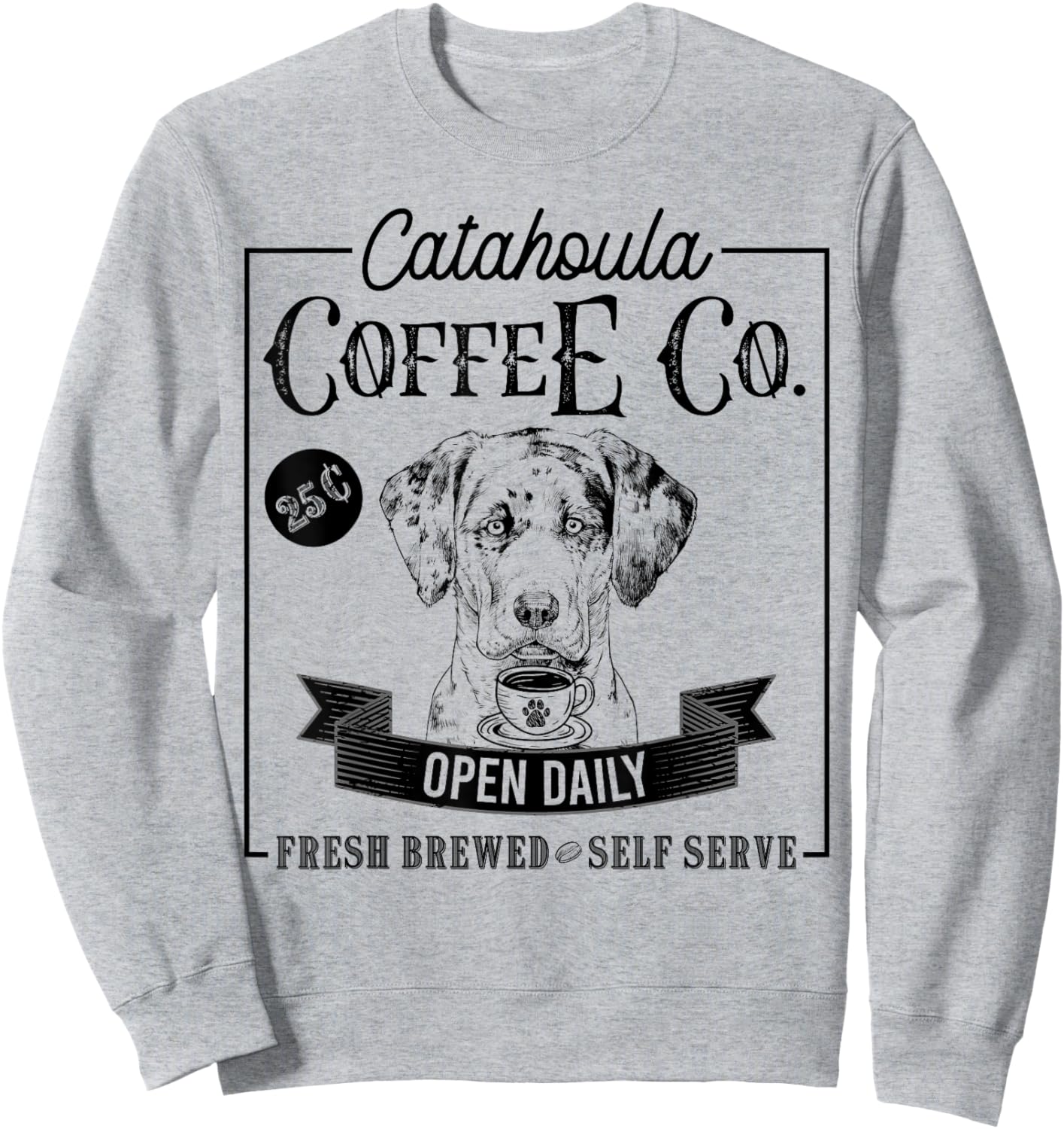 Retro Catahoula Leopard Dog Coffee Funny Dog Coffee Lover Women Girls Kids Sweatshirt - Sweatshirt | Ash