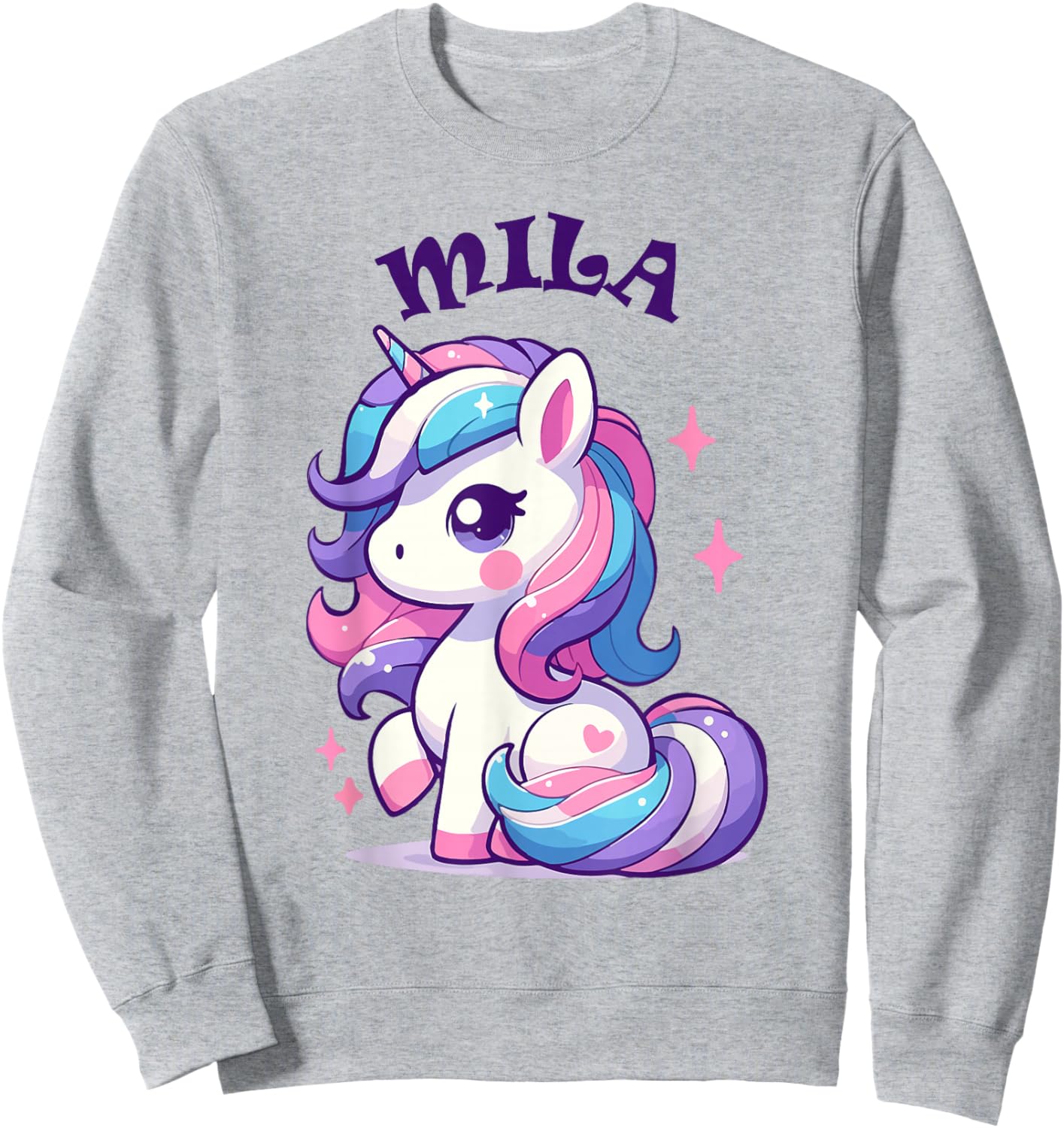 Mila Cute Unicorn Girl Name Mila , white, S Sweatshirt - Sweatshirt | Ash