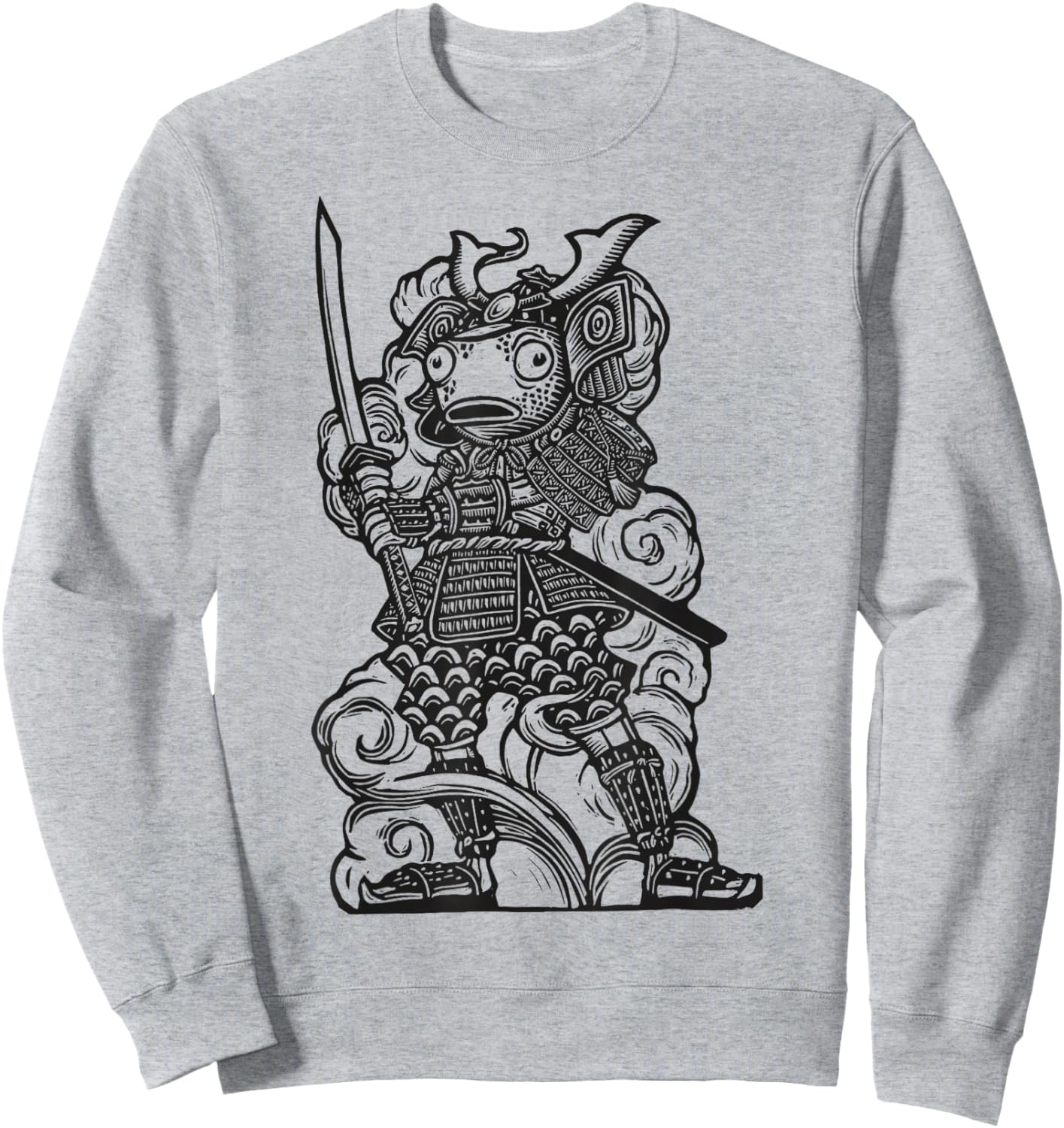 Fortnite Samurai Fishstick Black & White Print Sweatshirt - Sweatshirt | Ash