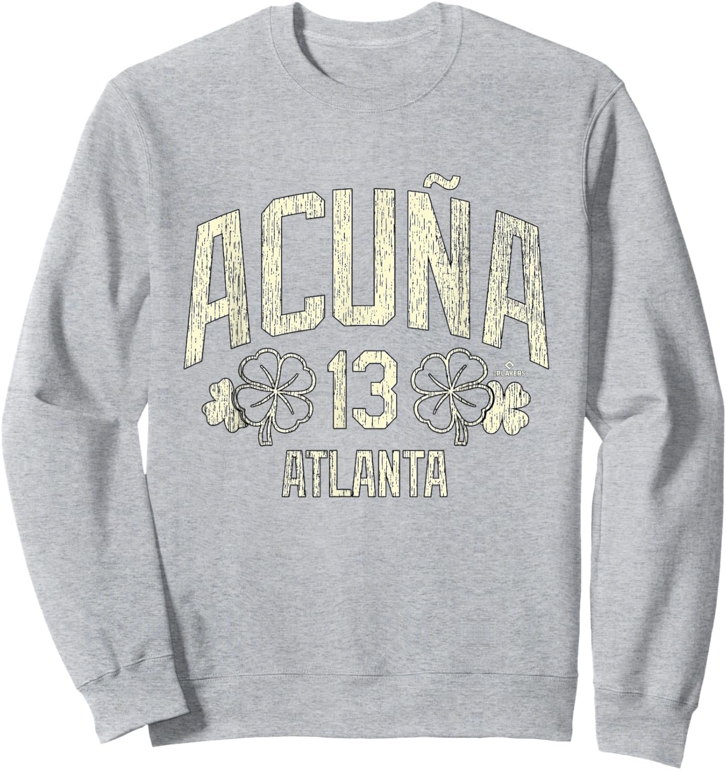 Ronald Acuna Jr. Atlanta Baseball St. Patrick's Clover MLBPA Sweatshirt - Sweatshirt | Ash