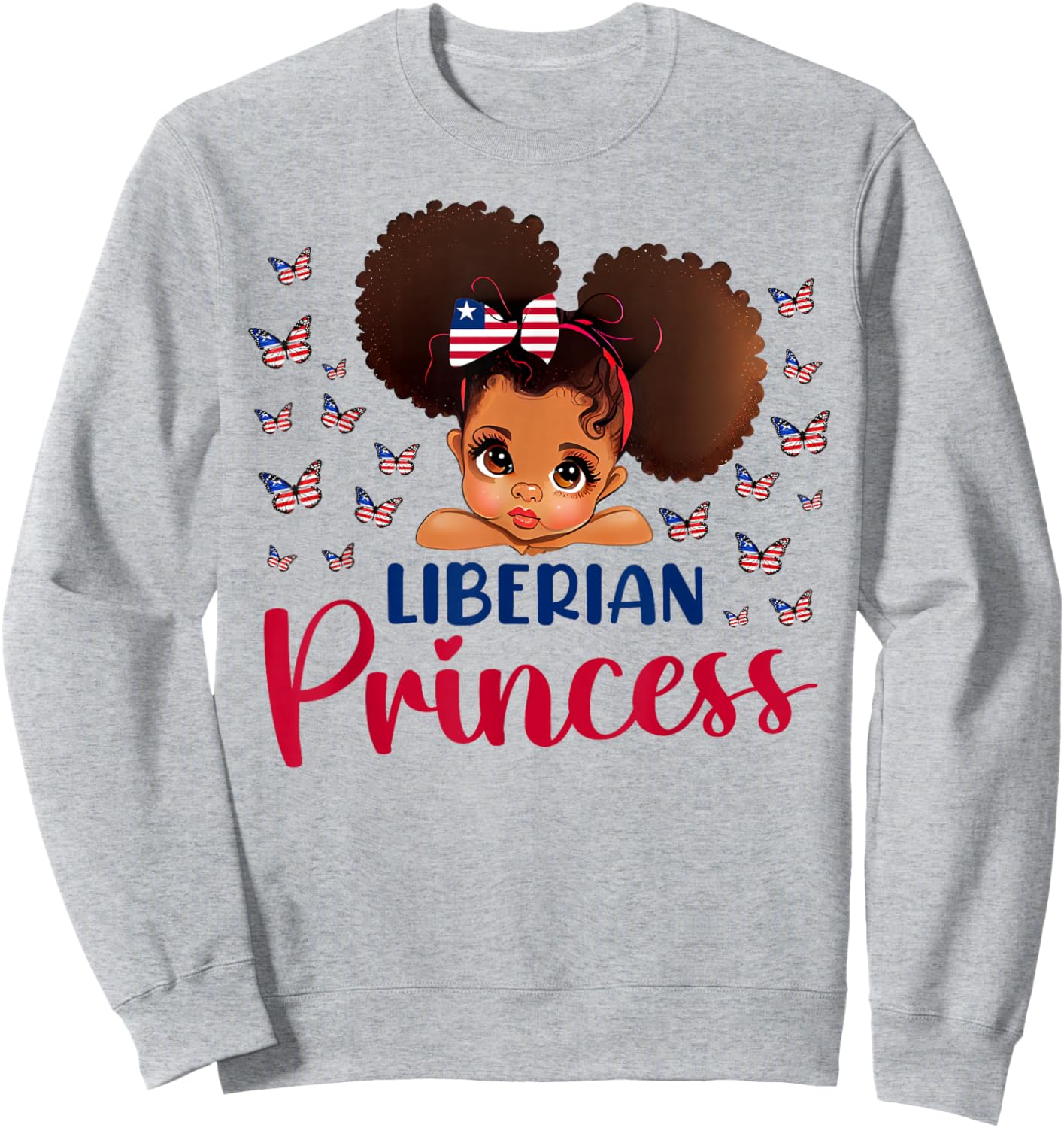 Liberian Princess Liberia for Black Girls Kids Sweatshirt - Sweatshirt | Ash