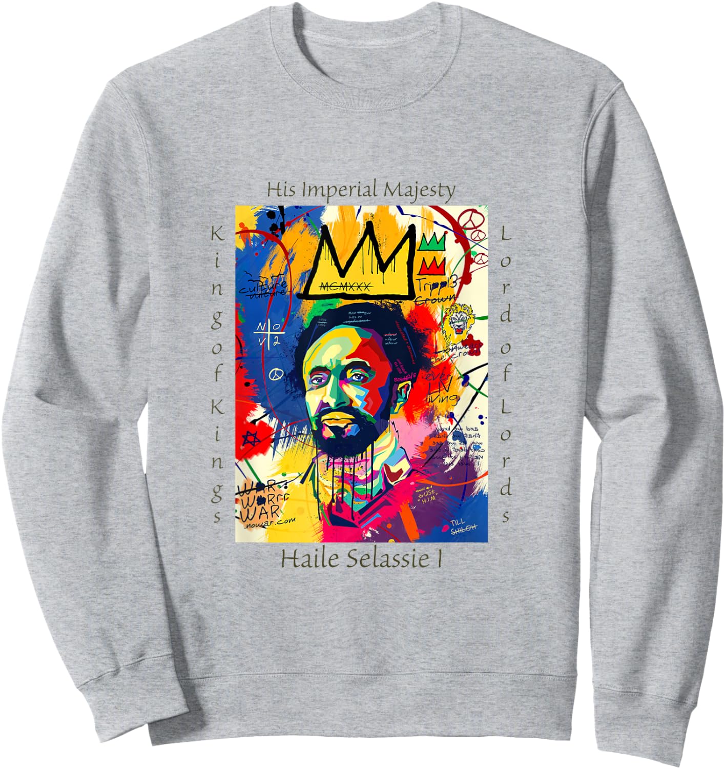 Haile Selassie Portrait Sweatshirt - Sweatshirt | Ash