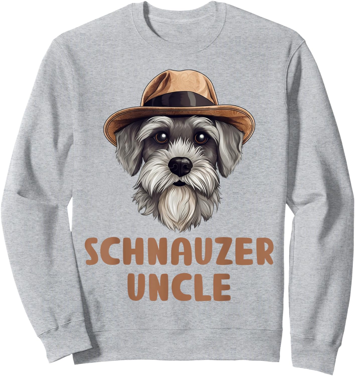 Cute Schnauzer Uncle Dog Lovers Gift Miniature Schnauzer Men Women Girls Kids Sweatshirt - Sweatshirt | Ash