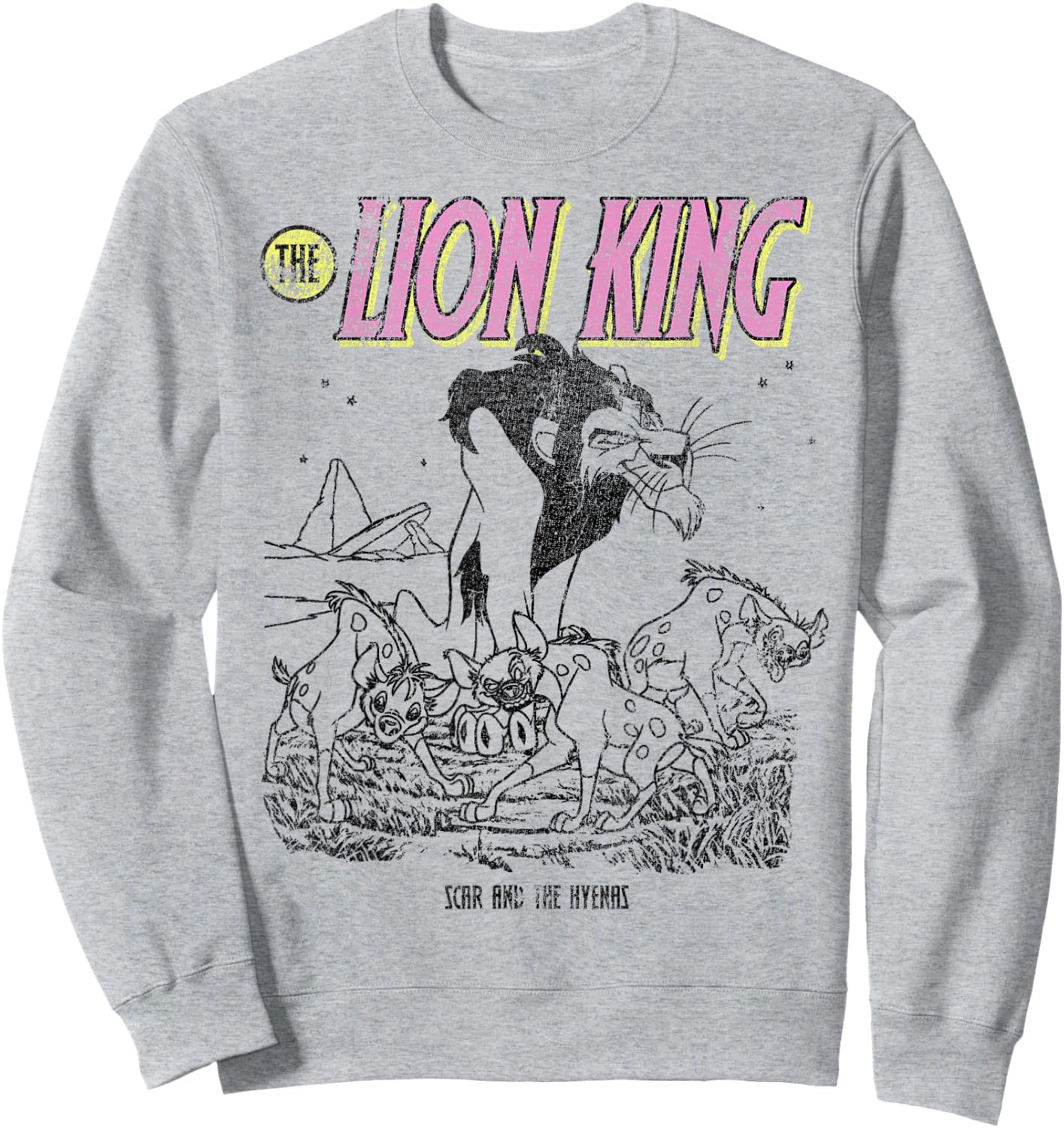 Disney The Lion King Scar And The Hyenas Outline Sweatshirt - Sweatshirt | Ash