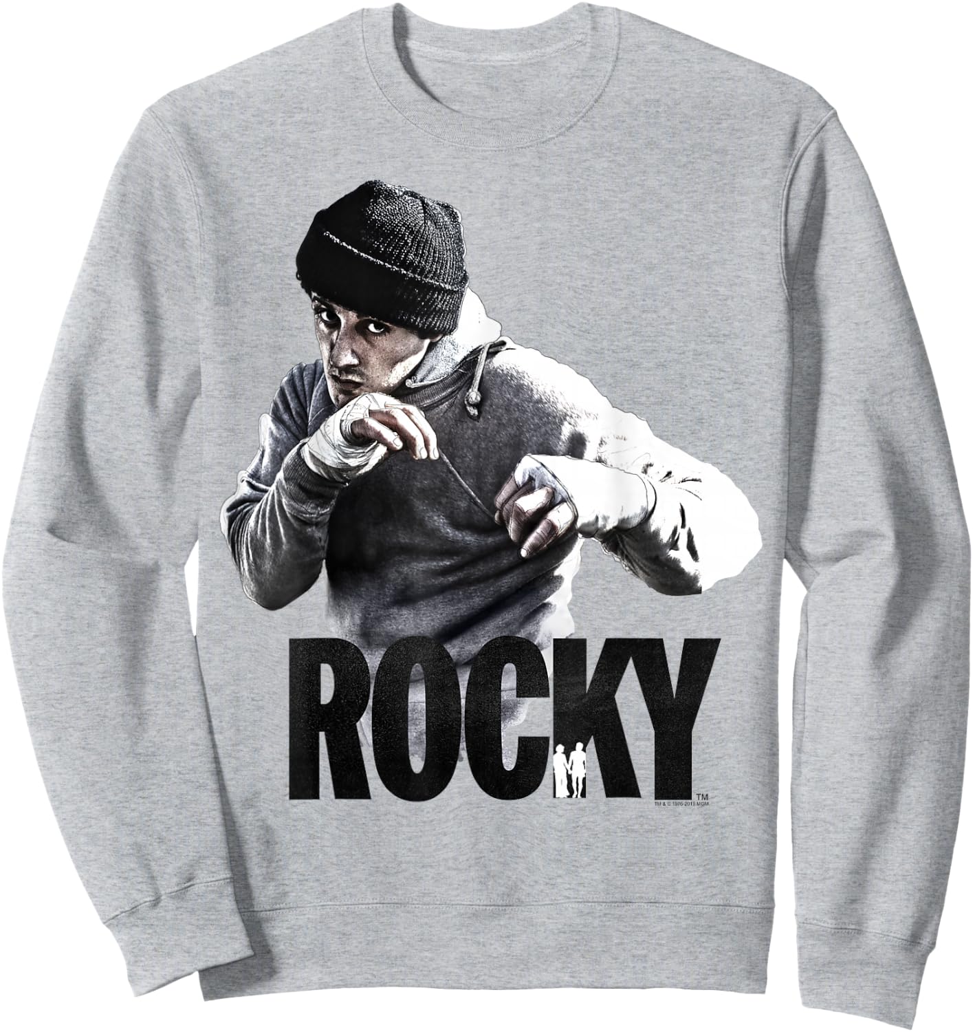 Rocky Shadow Boxing Portrait Logo Sweatshirt - Sweatshirt | Ash