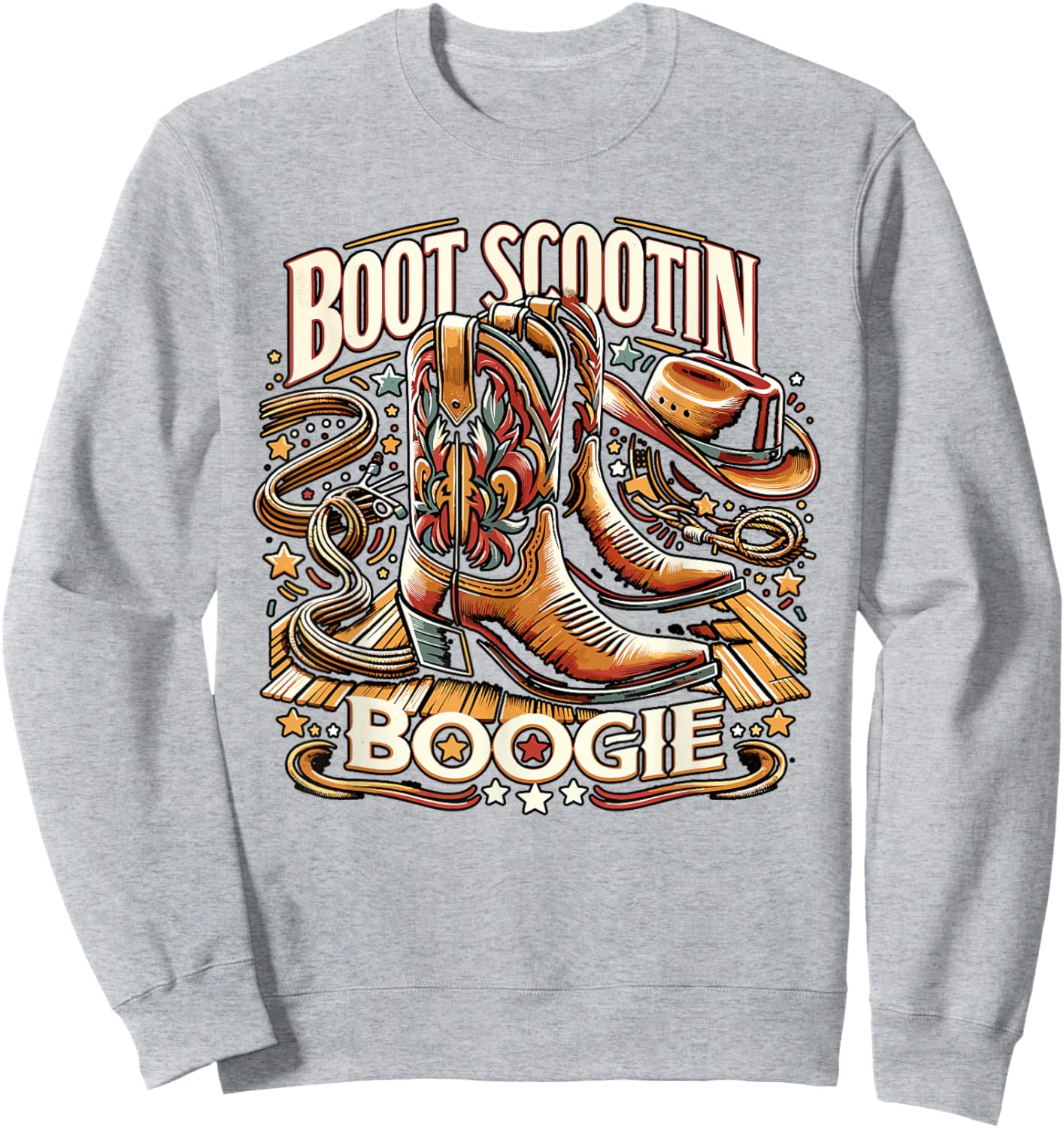 Boot Scootin’ Boogie Cowboy Western Cowboy Boots Sweatshirt - Sweatshirt | Ash