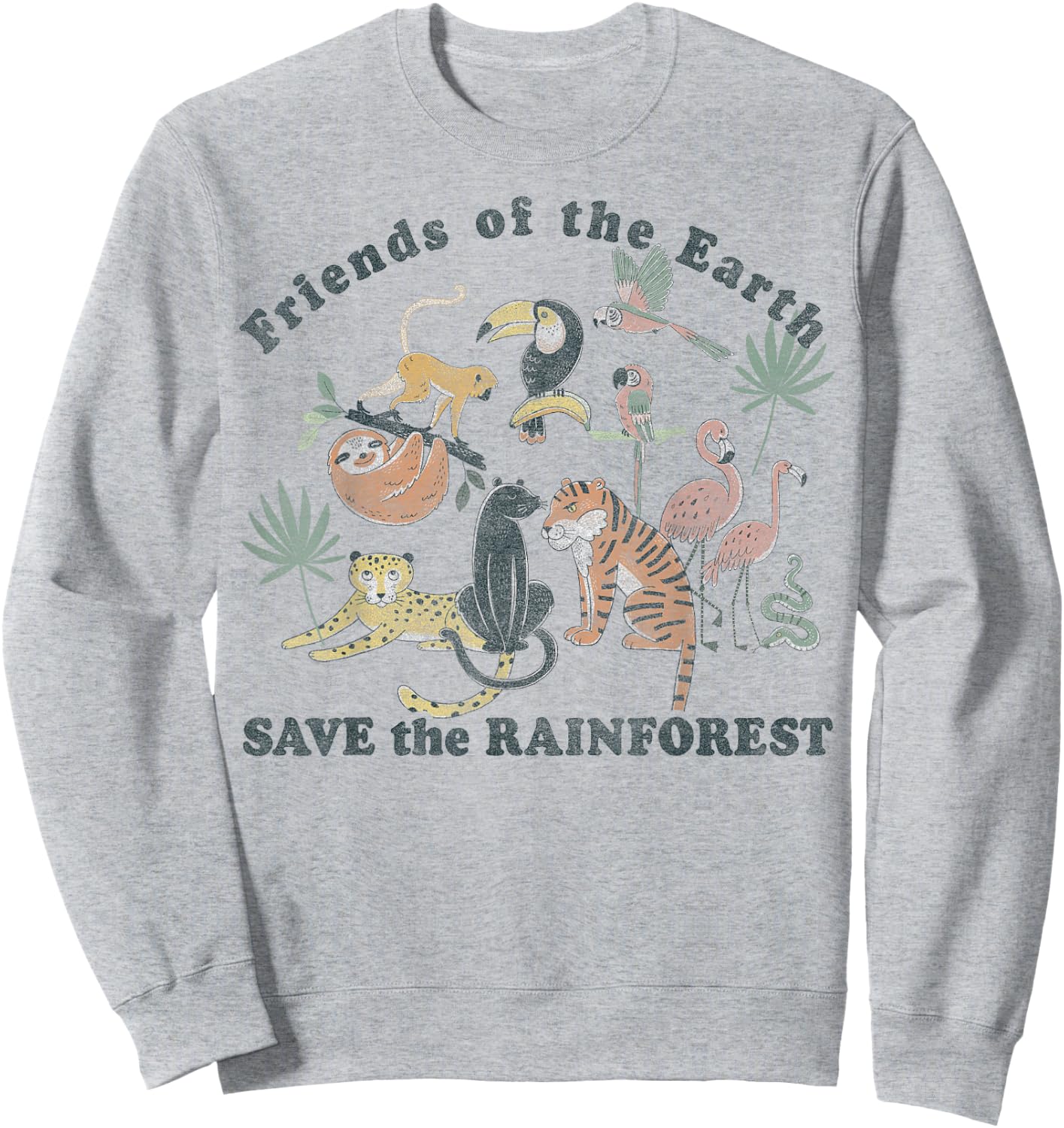 Trendy Animals Save The Rainforest Sweatshirt - Sweatshirt | Ash