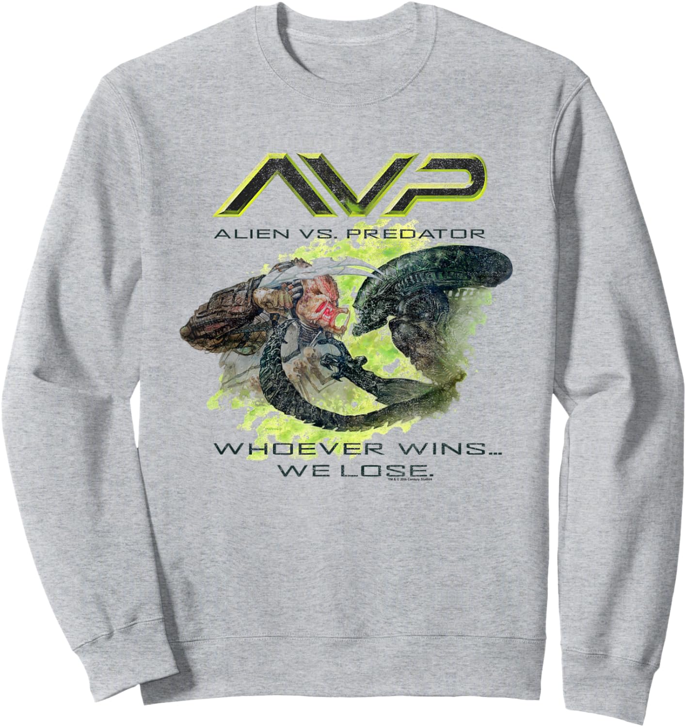 Alien Vs Predator Fighting Whoever Wins We Lose Big Poster Sweatshirt - Sweatshirt | Ash
