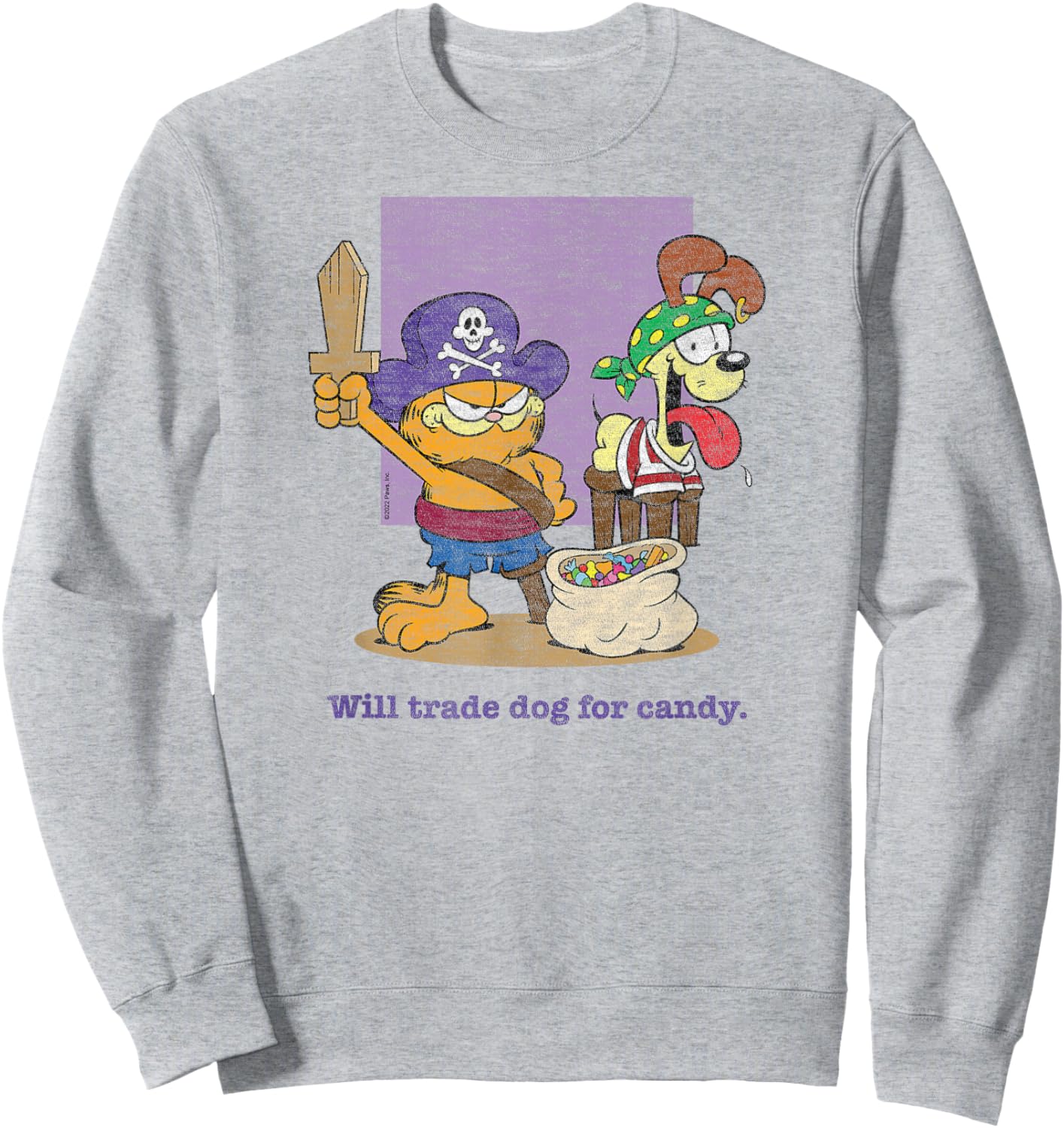 Garfield - Halloween Will Trade Dog For Candy Sweatshirt - Sweatshirt | Ash