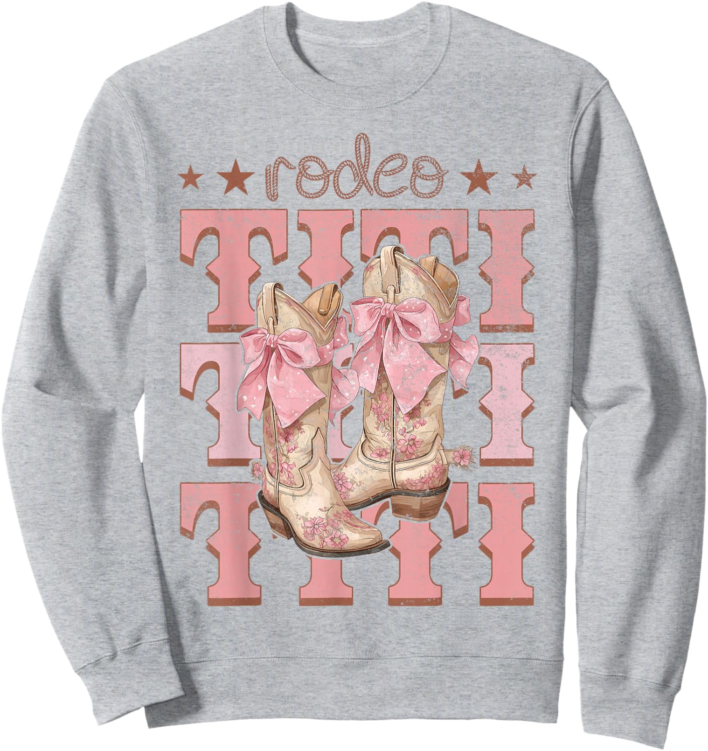 Rodeo Titi Pink Boots Coquette Cow-Girl Birthday Party Sweatshirt - Sweatshirt | Ash
