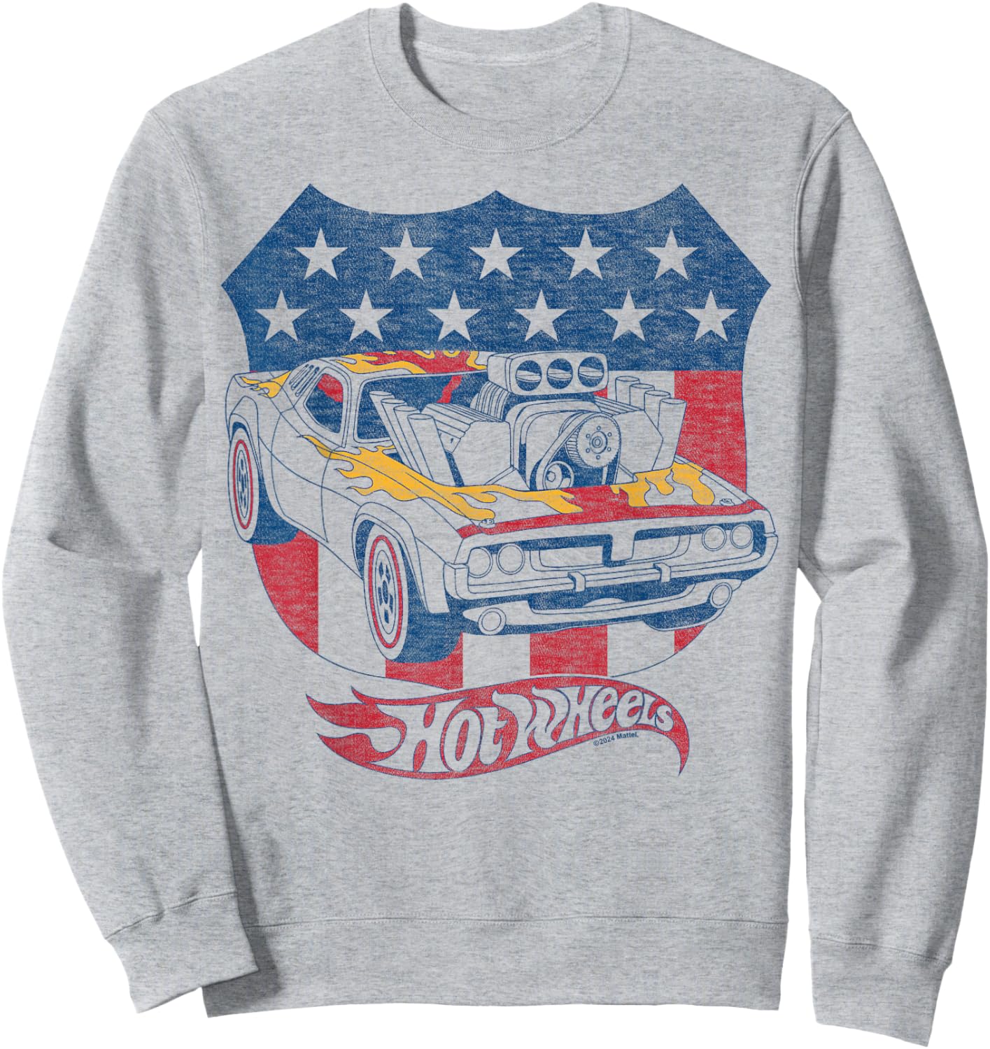 Hot Wheels - Patriotic American Flag Sweatshirt - Sweatshirt | Ash