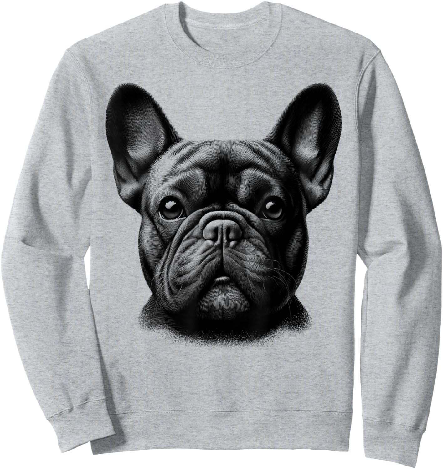 Head Portrait of a Cute French Bulldog Sweatshirt - Sweatshirt | Ash