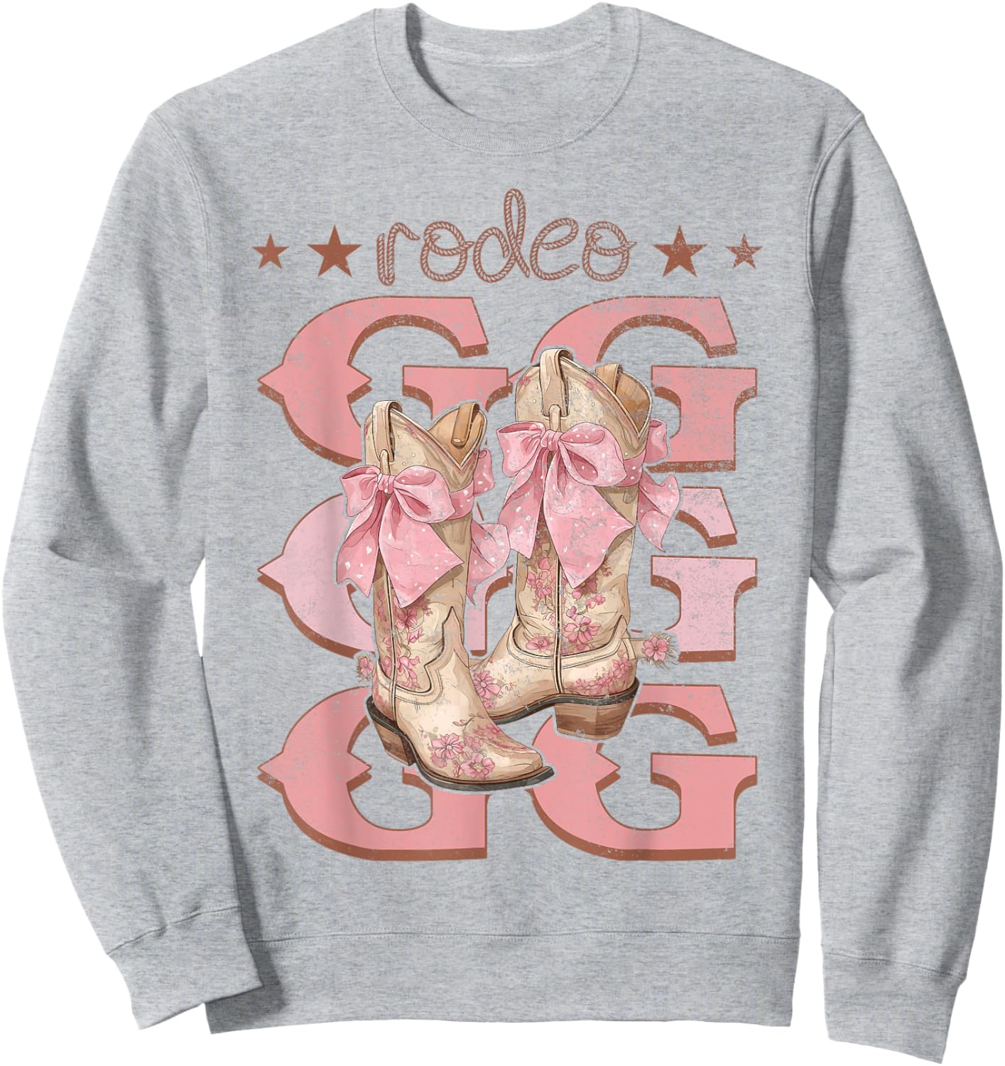 Rodeo GG Pink Boots Coquette Cow-Girl Birthday Party Sweatshirt - Sweatshirt | Ash