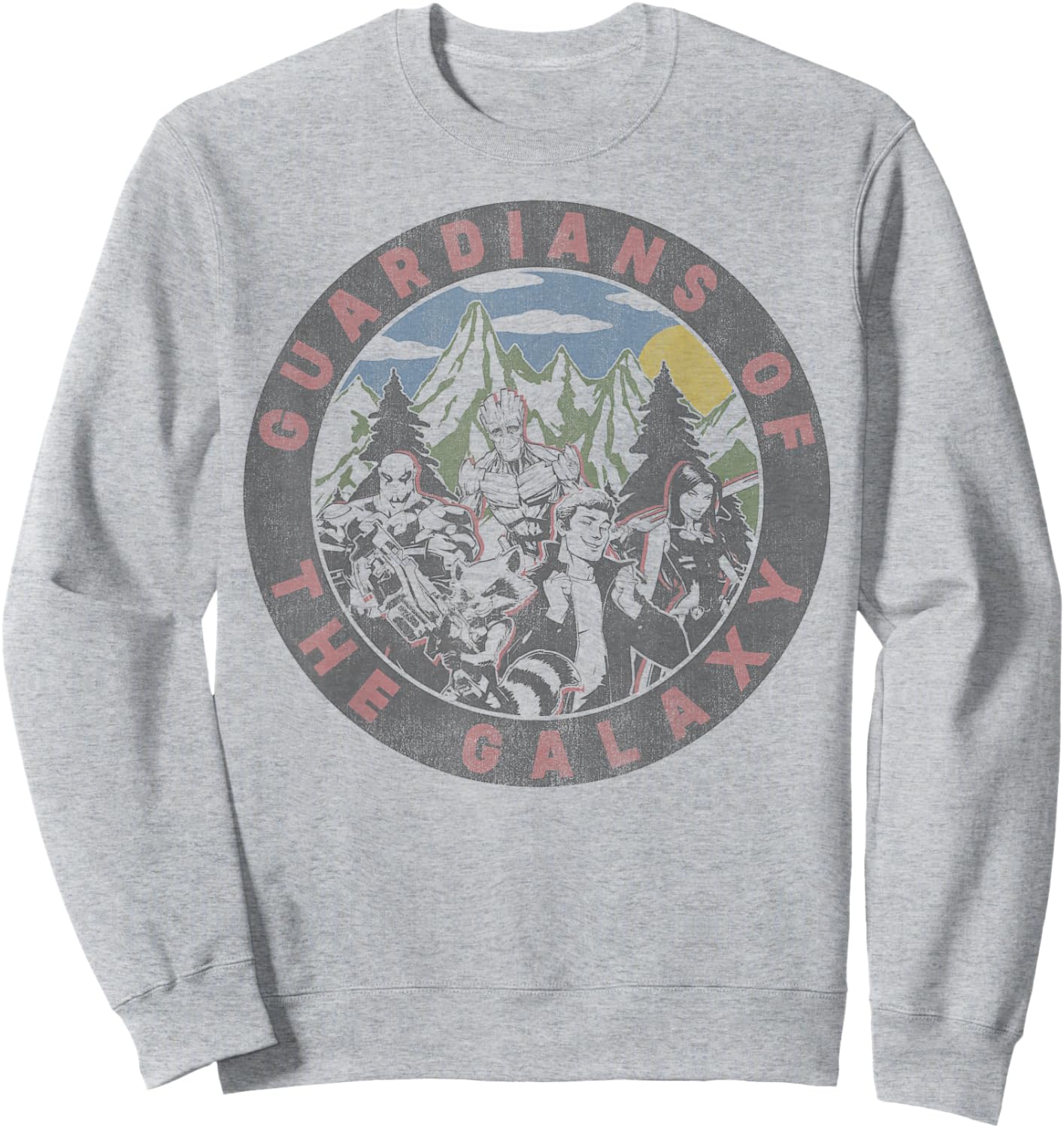 Marvel Guardians of The Galaxy Group Shot Retro Sweatshirt - Sweatshirt | Ash