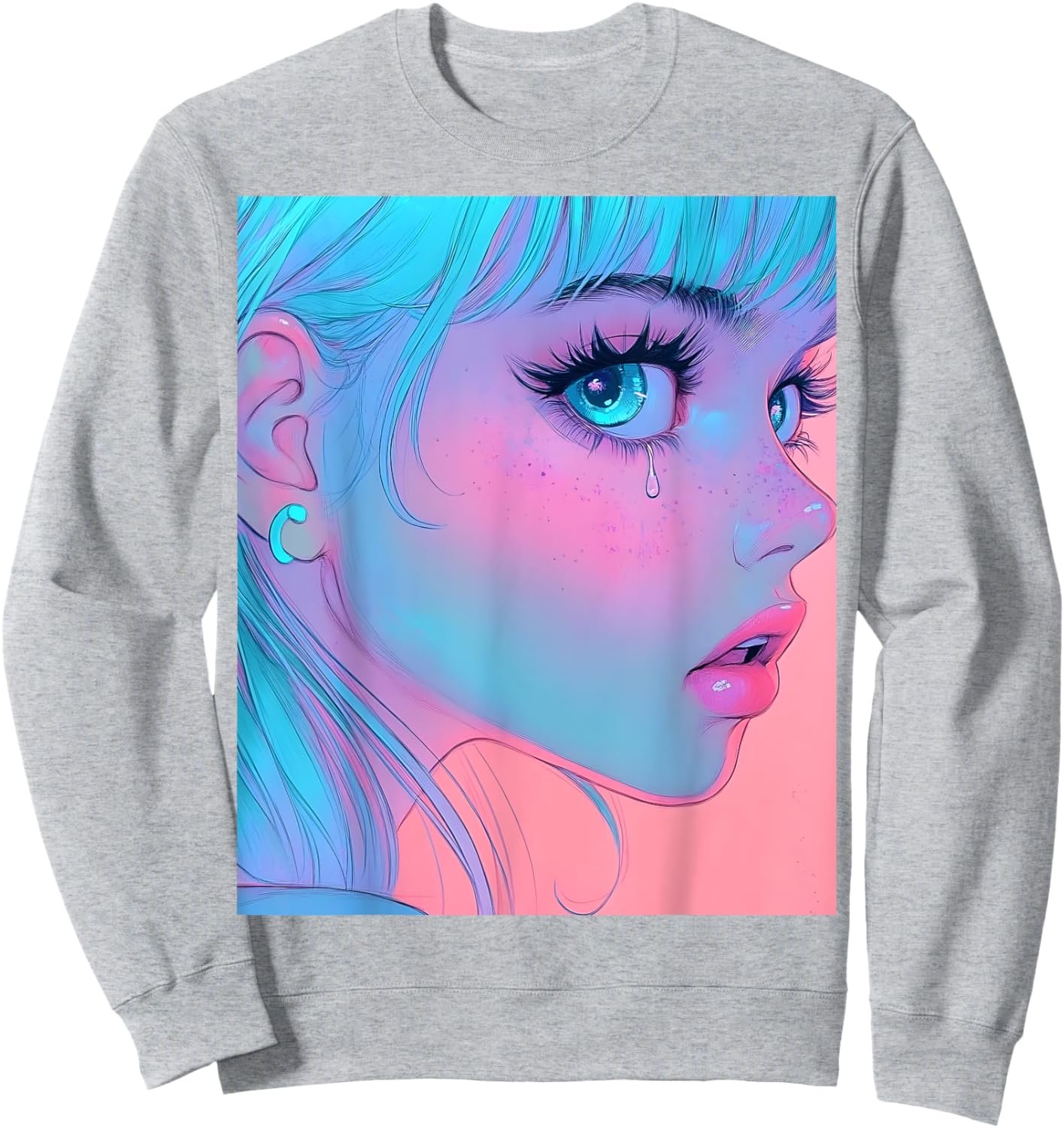 Anime Girl Vaporwave Egirl Aesthetic Japanese Otaku Sweatshirt - Sweatshirt | Ash
