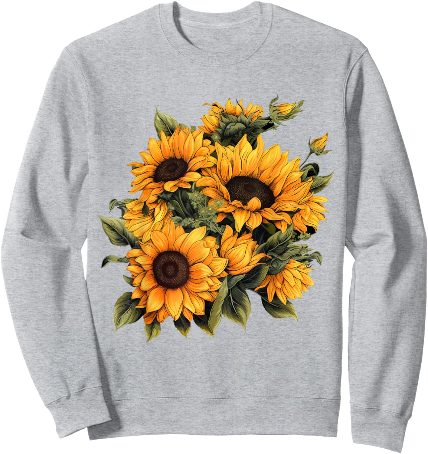 Yellow Sunflower Cute summer Sun flowers Floral Positivity Sweatshirt - Sweatshirt | Ash