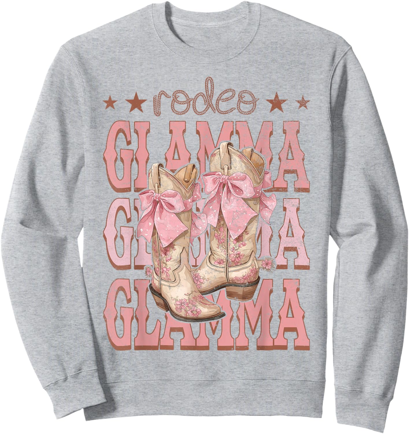 Rodeo Glamma Pink Boots Coquette Cow-Girl Birthday Party Sweatshirt - Sweatshirt | Ash