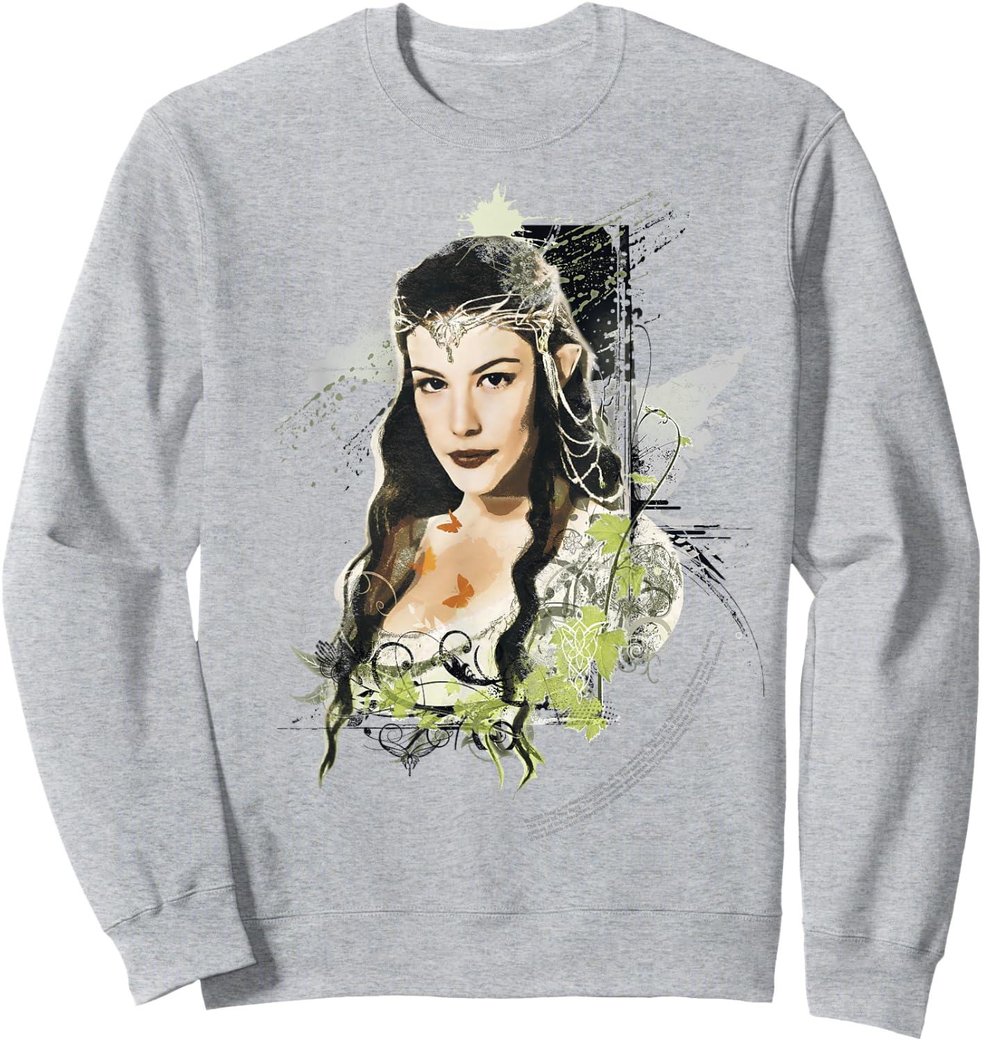 The Lord Of The Rings Arwen Paint Splatter Portrait Sweatshirt - Sweatshirt | Ash