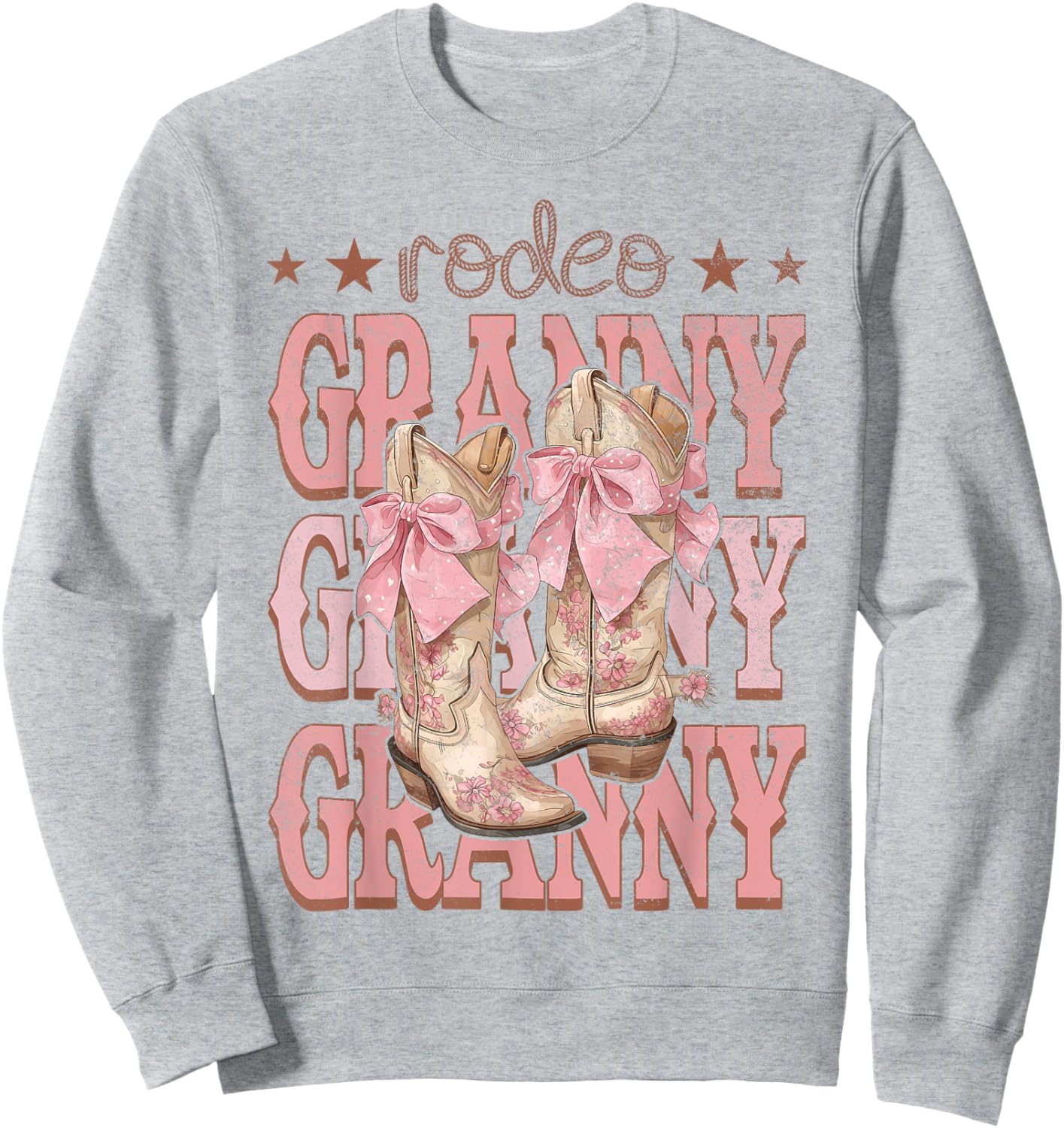 Rodeo Granny Pink Boots Coquette Cow-Girl Birthday Party Sweatshirt - Sweatshirt | Ash