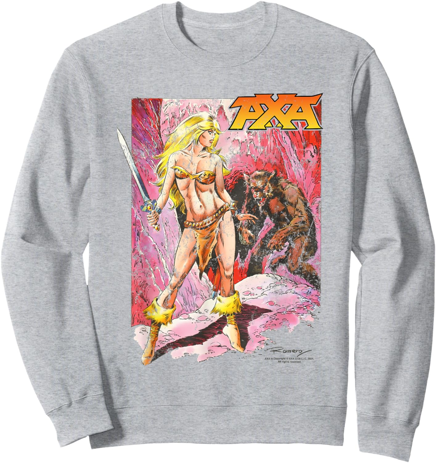 AXA With Werewolf And Sword Sweatshirt - Sweatshirt | Ash