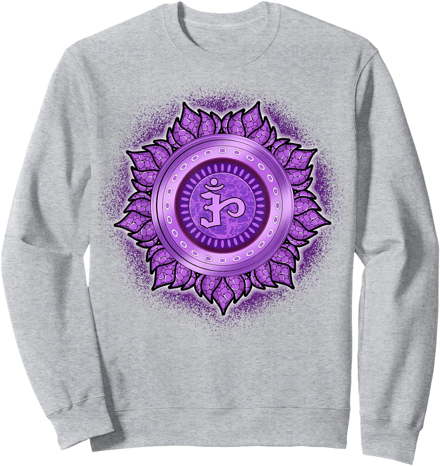 Meditation T Shirt Mindfulness Shirt Crown Chakras Shirt Sweatshirt - Sweatshirt | Ash