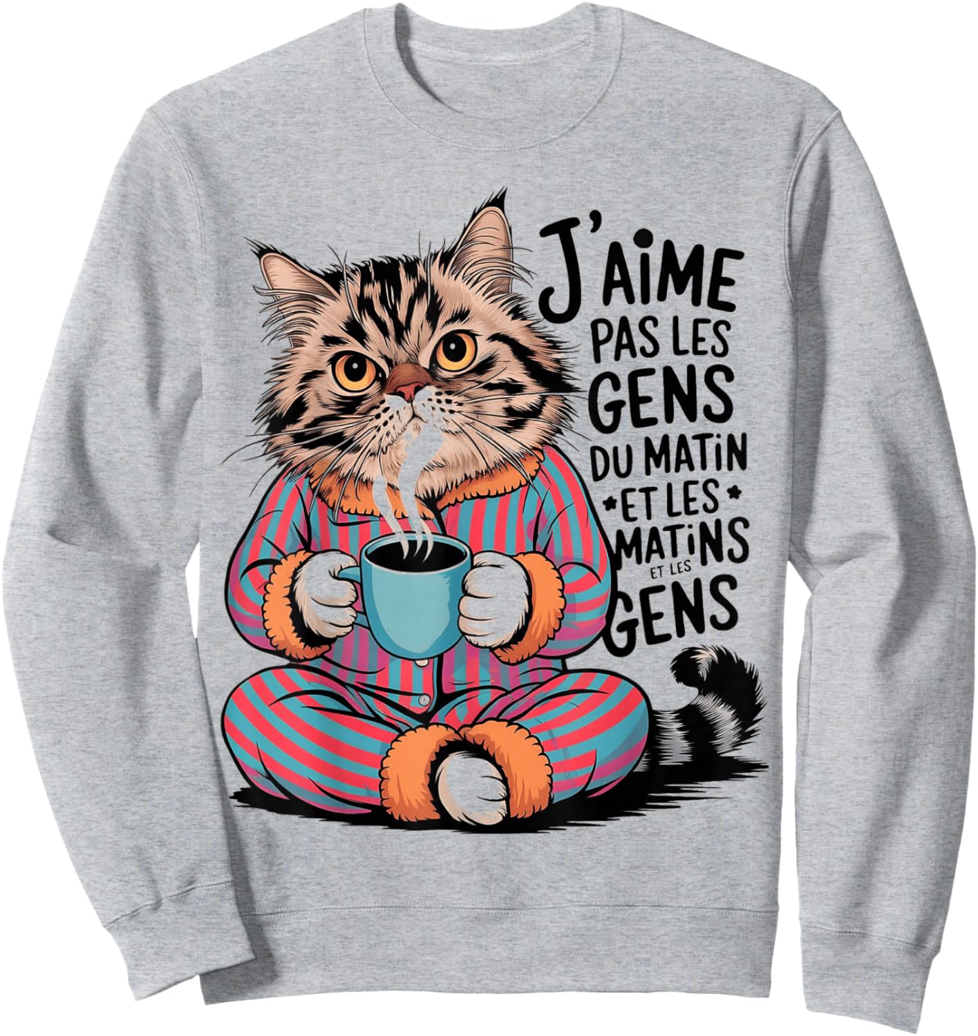 I Love Not People Cat Humor Funny Gift Coffee Morning , white, S Sweatshirt - Sweatshirt | Ash