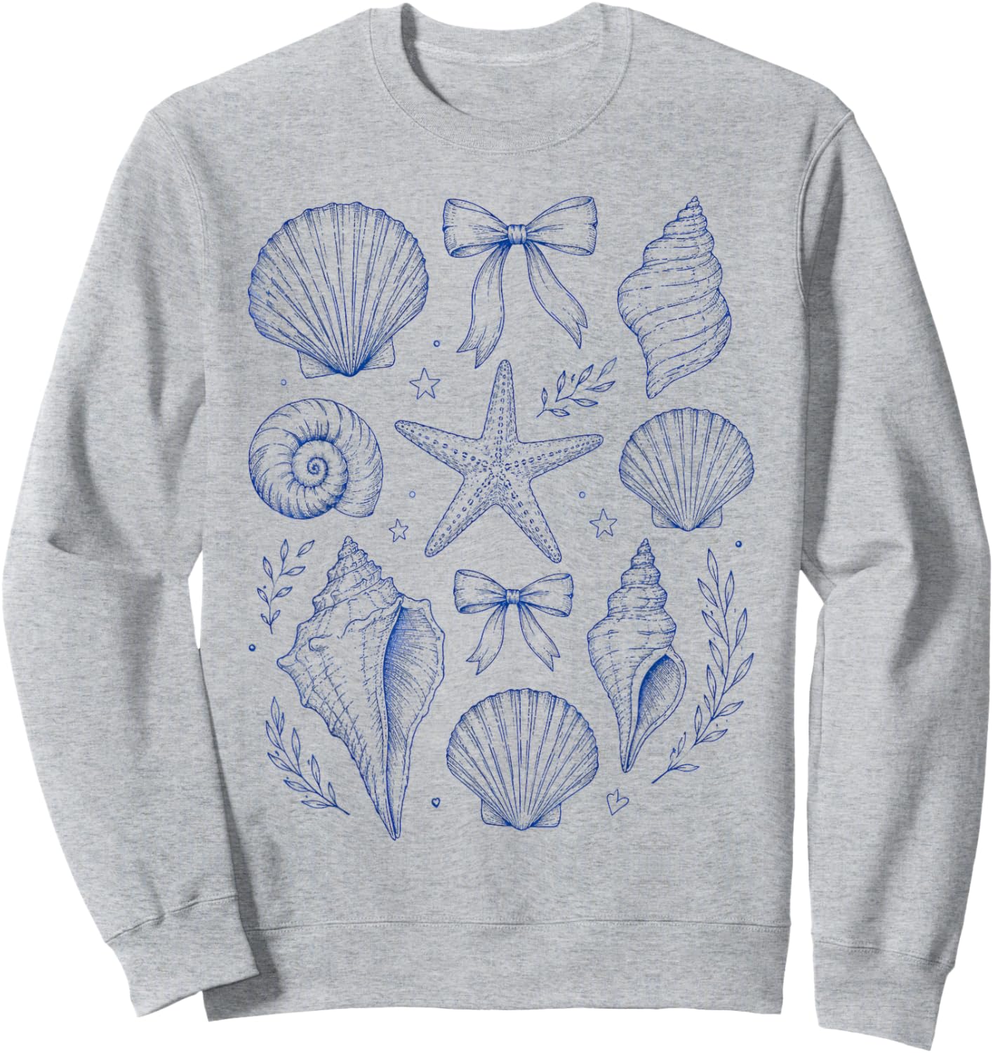 Seashell Coquette Bow Starfish Seashell Summer for Girls Sweatshirt - Sweatshirt | Ash