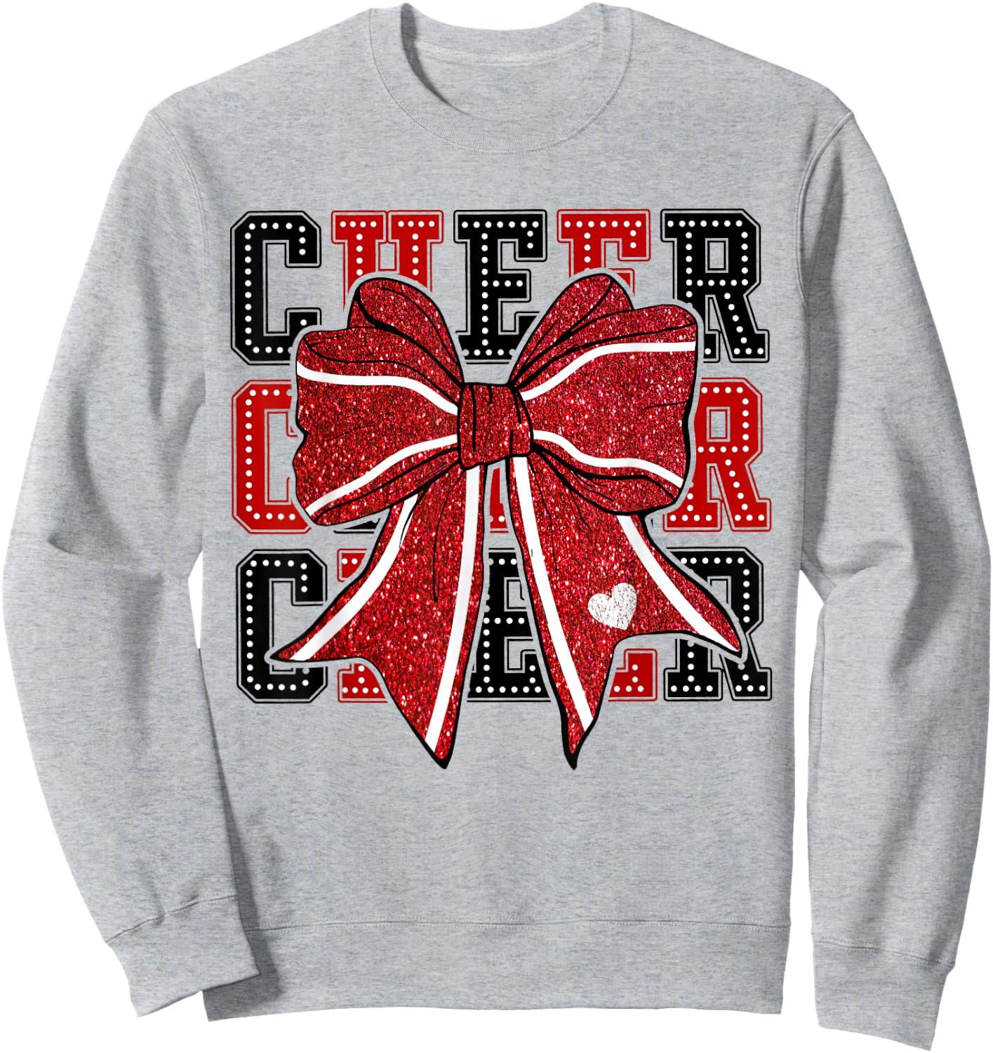 Cheerleading Coquette Black and Red Cheer Mom Football Team Sweatshirt - Sweatshirt | Ash