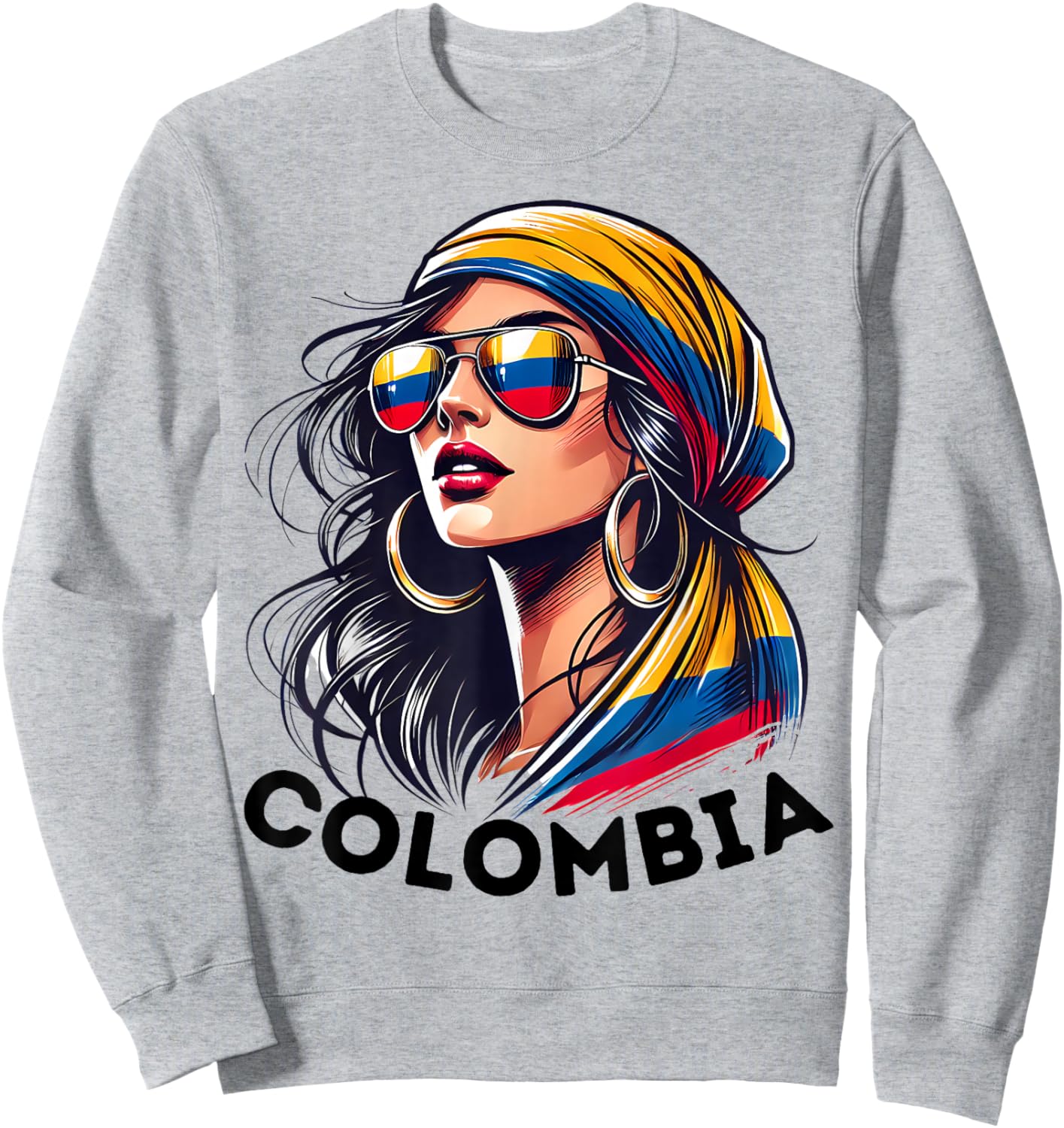Colombians Souvenirs Products Woman Flag Roots Colombia Sweatshirt - Sweatshirt | Ash