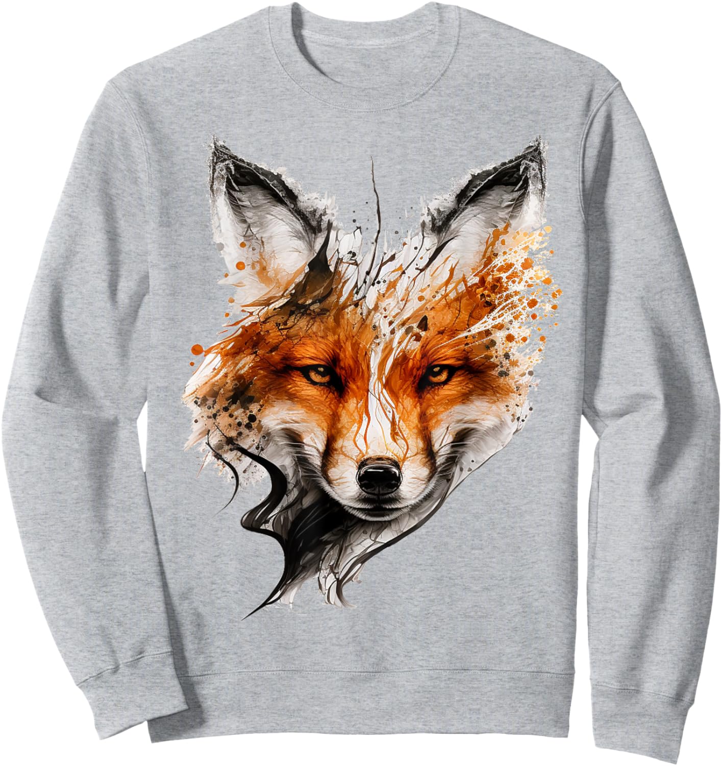 Fox Animal Graphic Art Animal Lovers Fox Sweatshirt - Sweatshirt | Ash