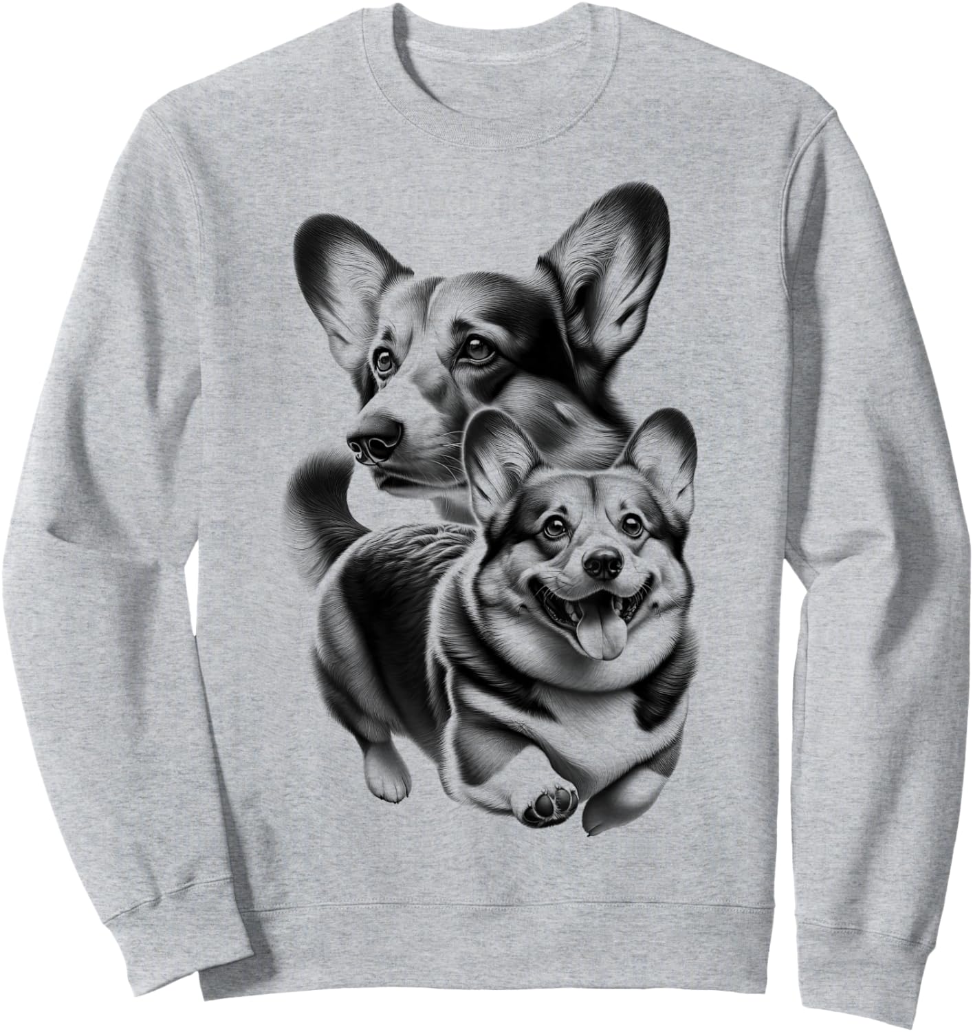 Cute Corgi as a Cool Portrait Sweatshirt - Sweatshirt | Ash
