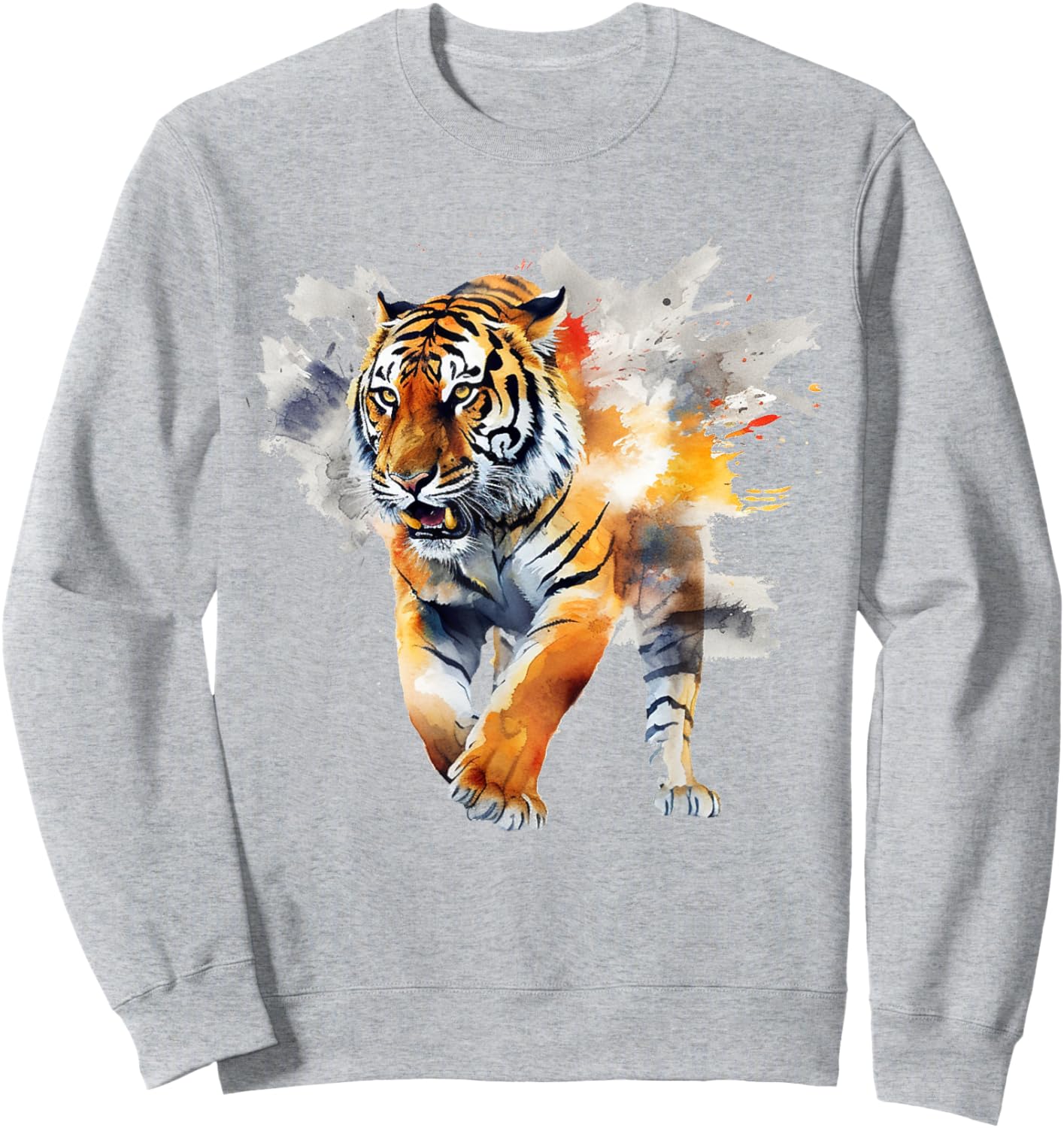 Tiger Artwork - Zoo Animal Tiger Sweatshirt - Sweatshirt | Ash