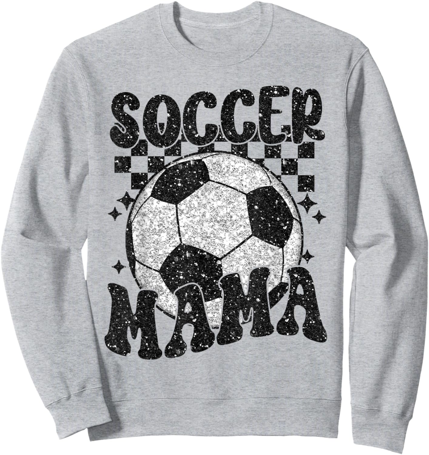 Checkered Soccer Mama Retro Soccer Mom Soccer Season Sweatshirt - Sweatshirt | Ash