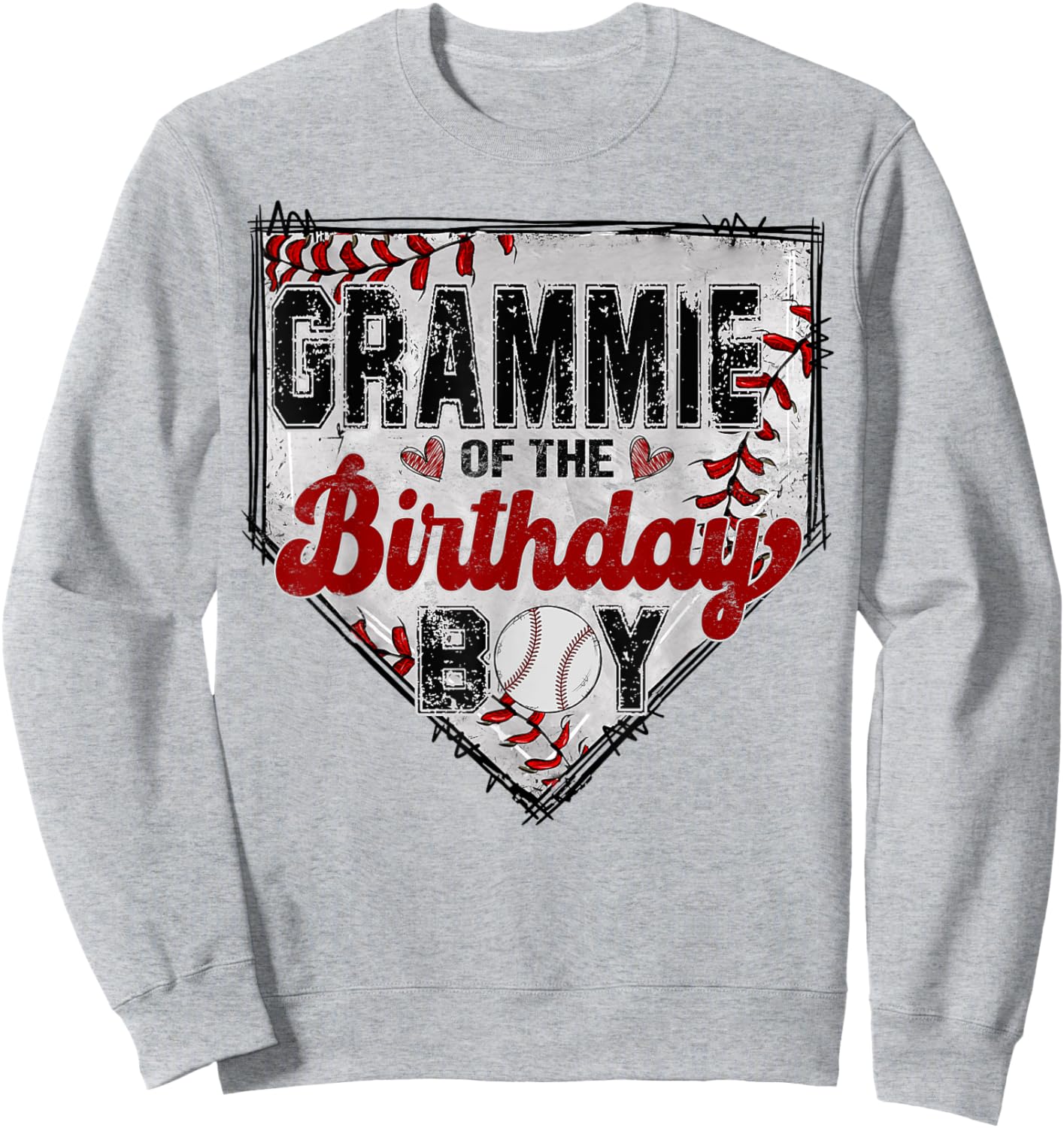Grammie Of The Birthday Boy Baseball Lover Family Matching Sweatshirt - Sweatshirt | Ash