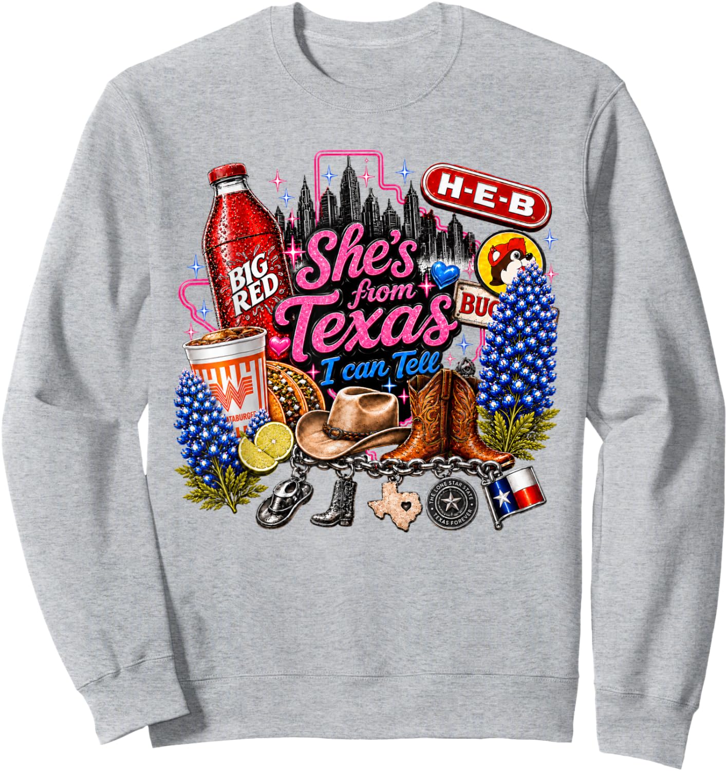 Shes from Texas I Can Tell State Pride Sweatshirt - Sweatshirt | Ash