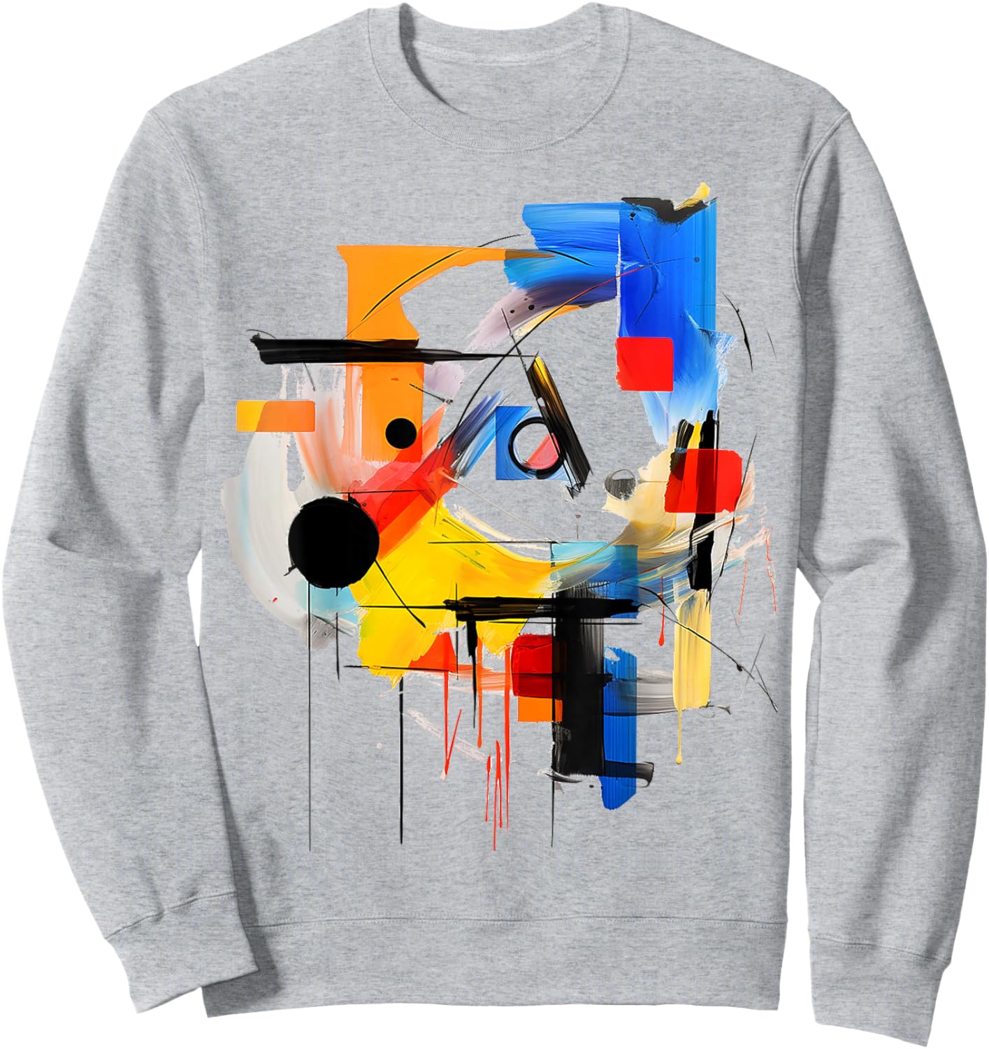 Art Colorful Abstract Geometric Painting Graphic Art Sweatshirt - Sweatshirt | Ash
