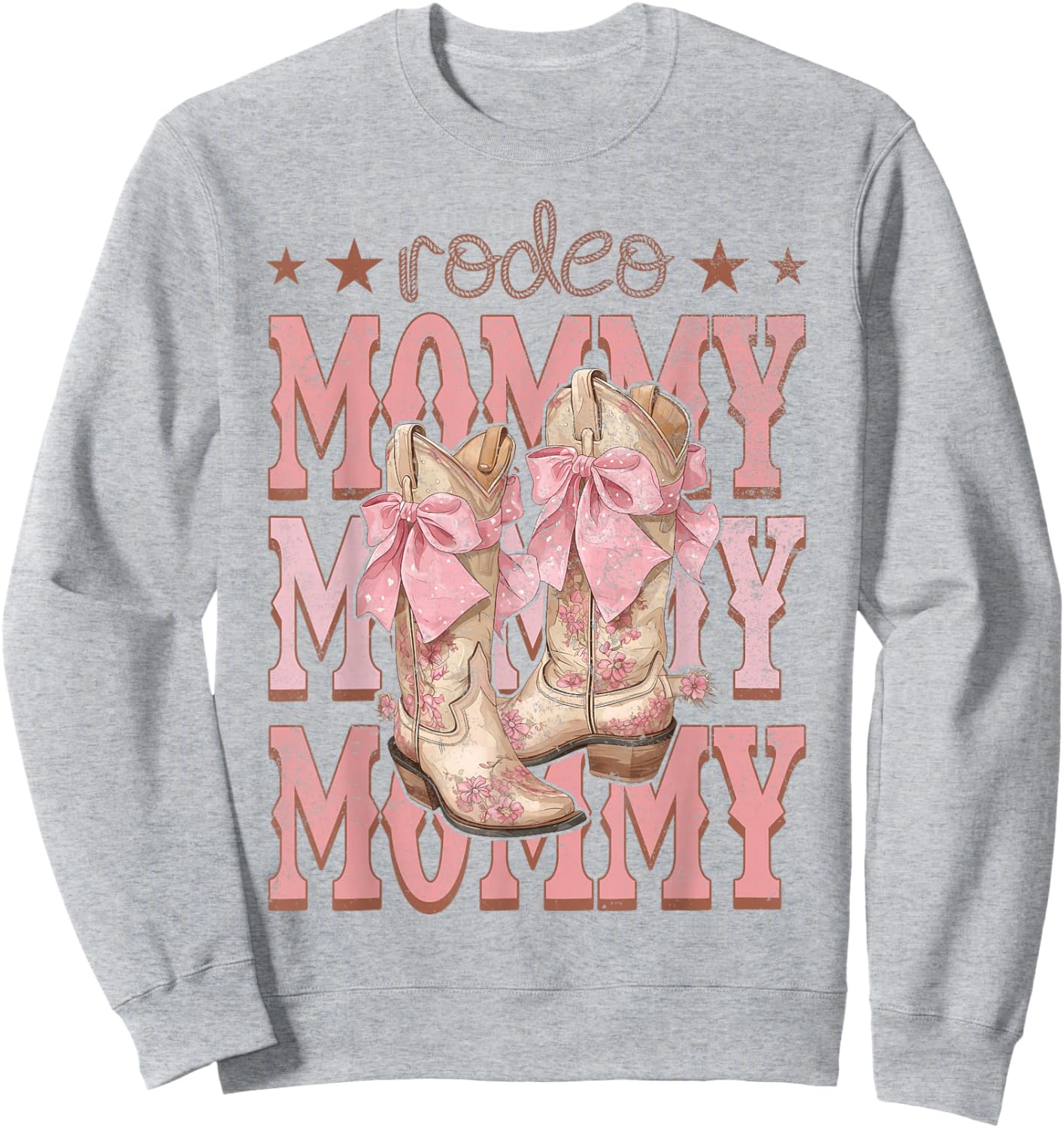 Rodeo Mommy Pink Boots Coquette Cow-Girl Birthday Party Sweatshirt - Sweatshirt | Ash