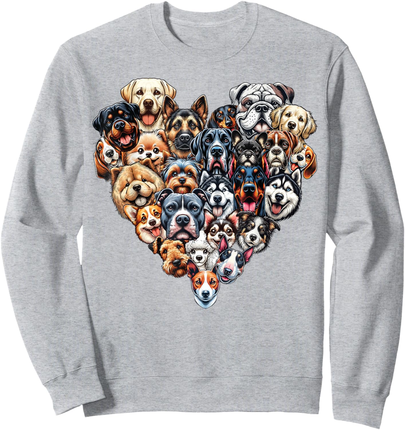 Types Of Dogs Breeds Chart Educational Canine Enthusiast Sweatshirt - Sweatshirt | Ash