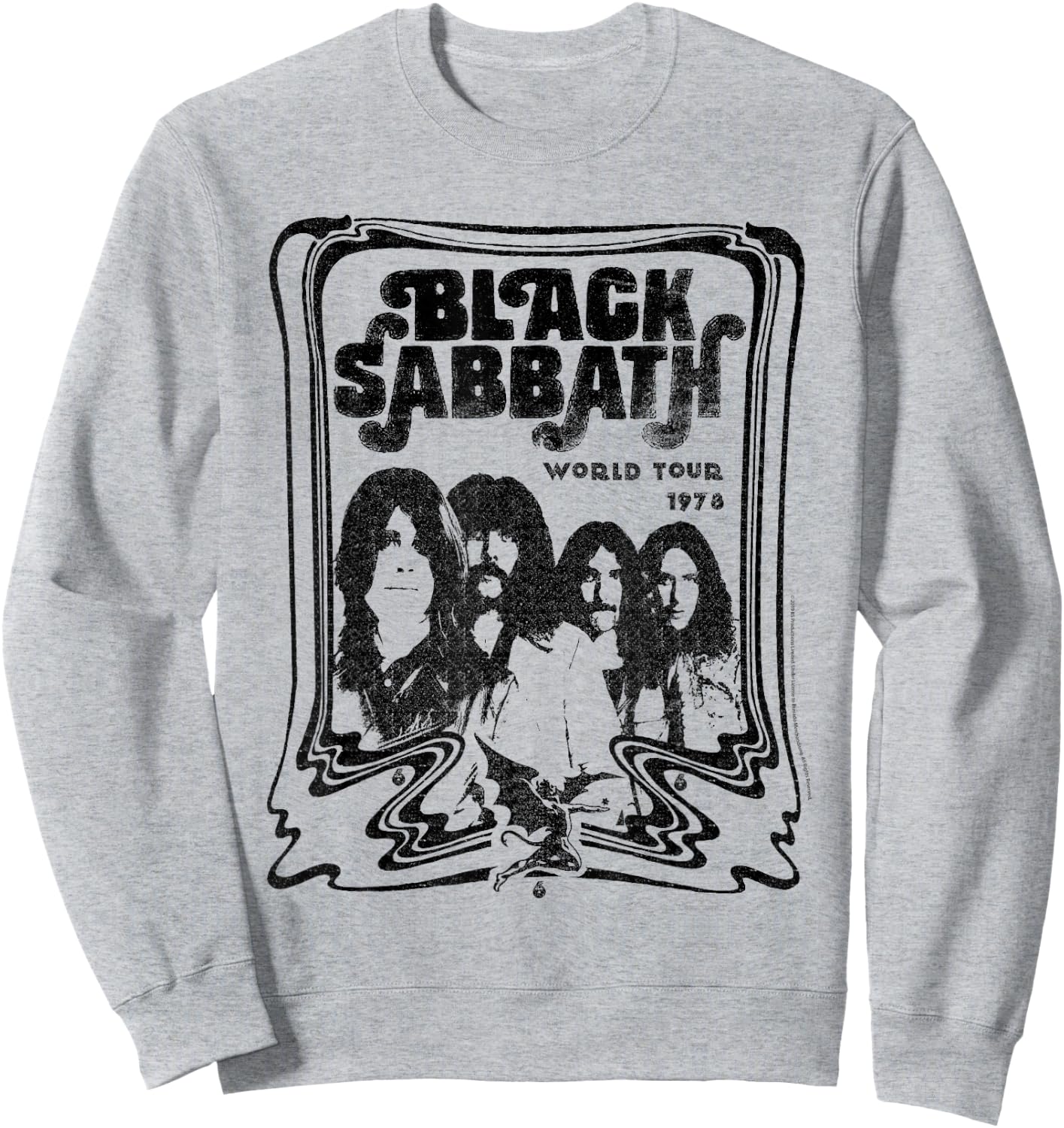 Black Sabbath Official World Tour 78 B&W Sweatshirt - Sweatshirt | Ash