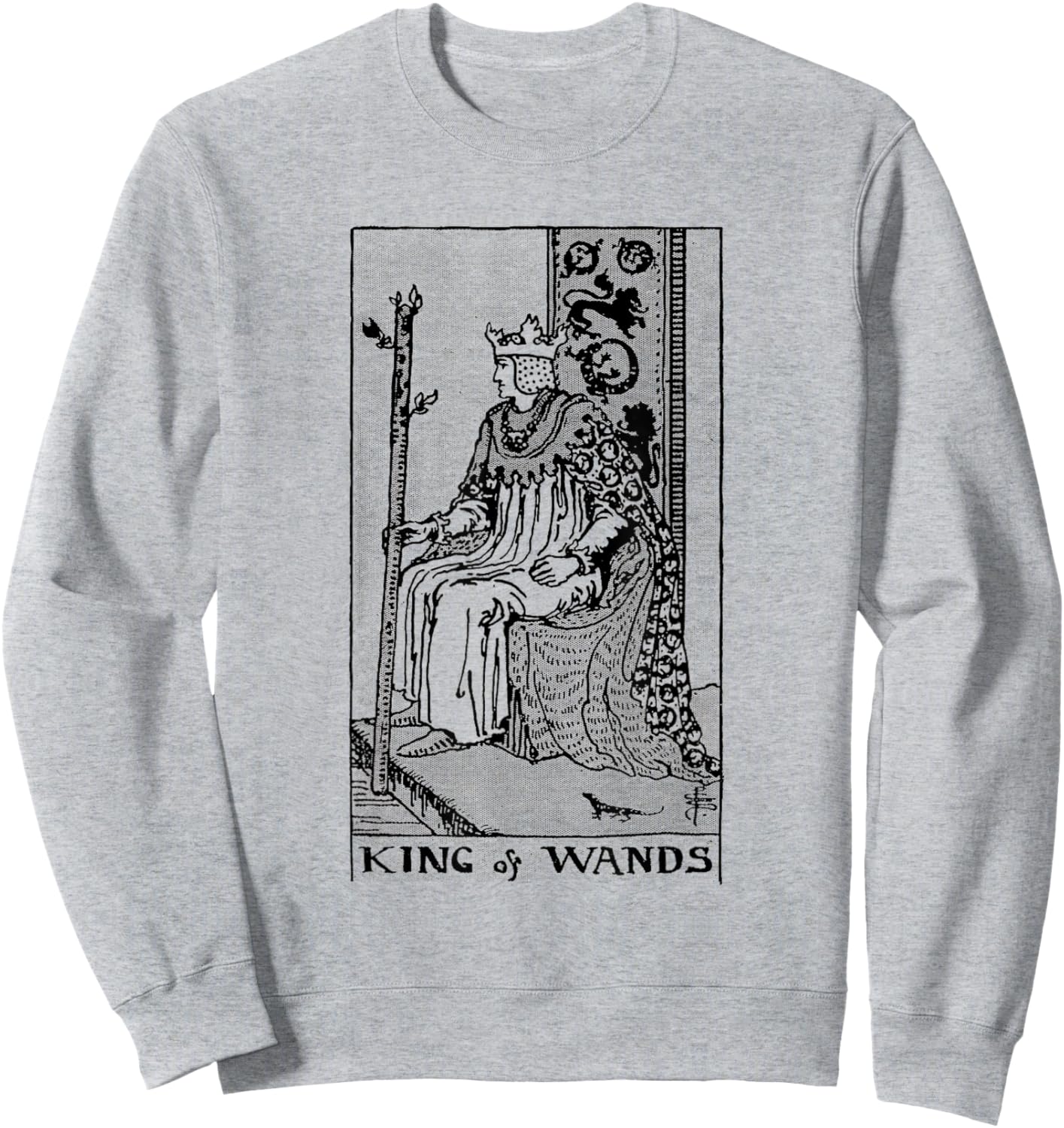 Vintage Tarot Card the Suit of Wands King Sweatshirt - Sweatshirt | Ash