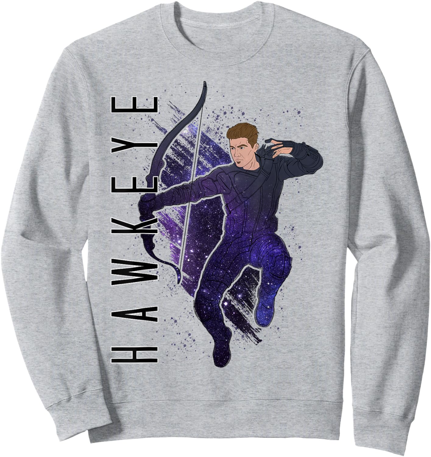 Marvel Avengers Endgame Hawkeye Galaxy Painted Sweatshirt - Sweatshirt | Ash