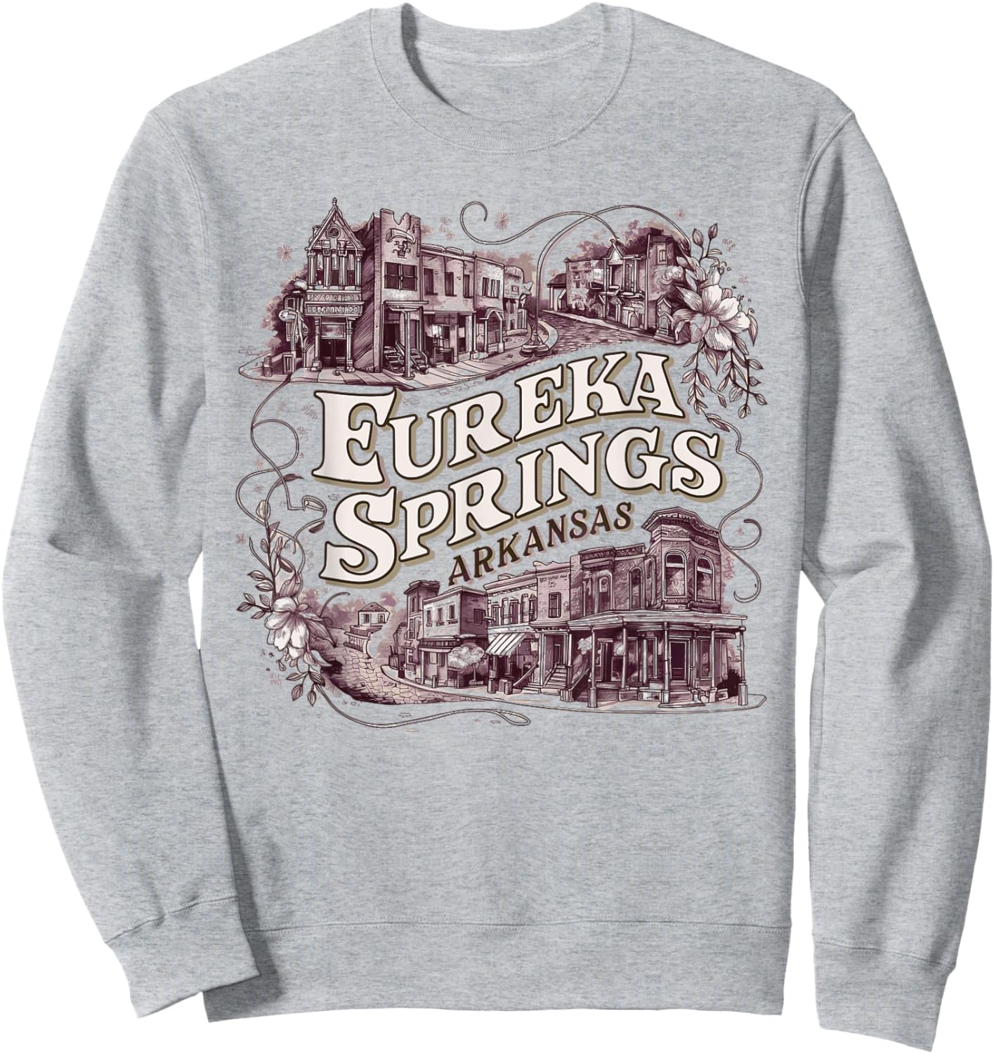 Eureka Springs Arkansas Vintage Travel Town Sweatshirt - Sweatshirt | Ash