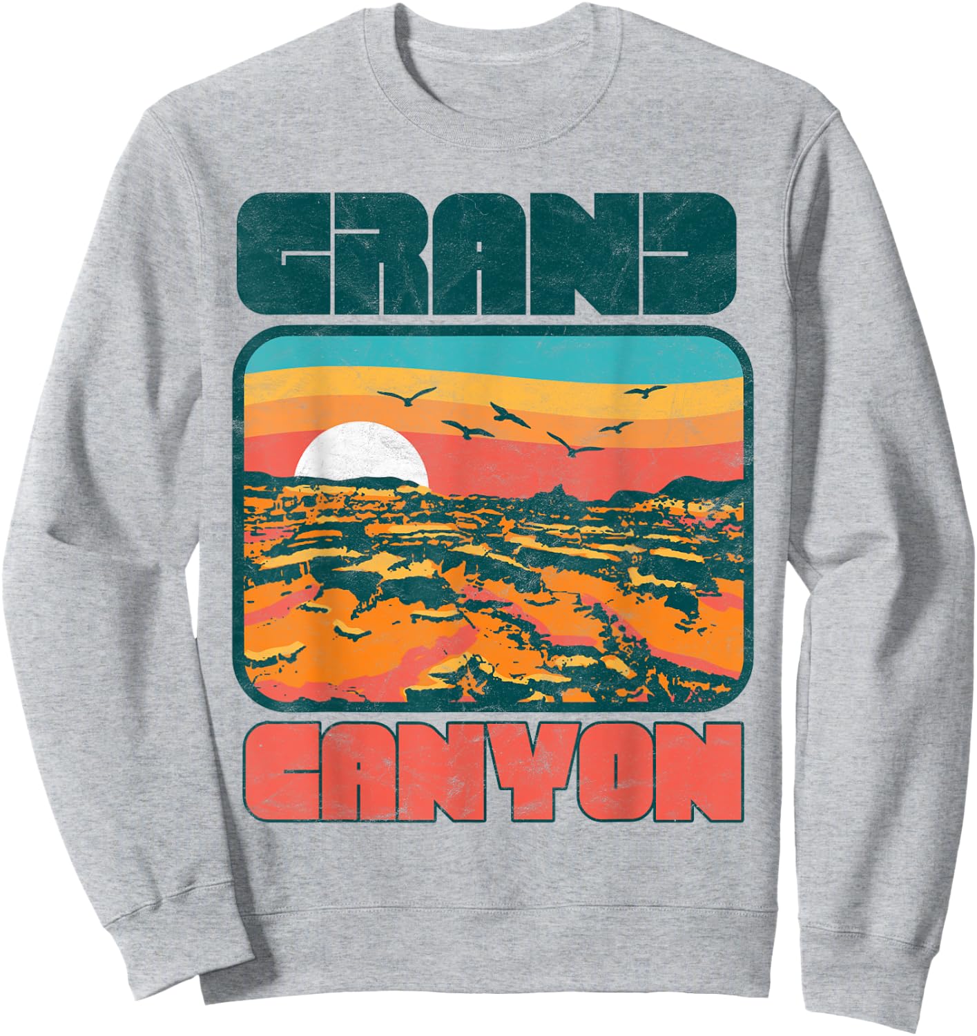 Vintage 80's Grand Canyon Retro Vibe Graphic Sweatshirt - Sweatshirt | Ash