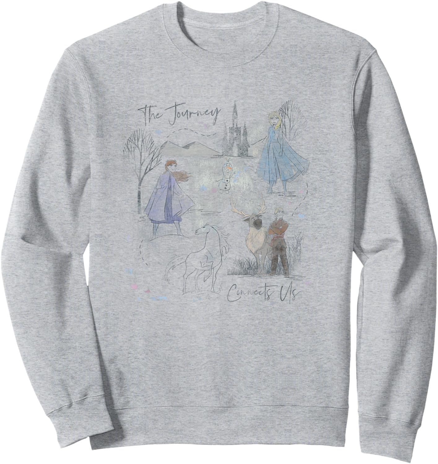 Disney Frozen 2 Sketched Watercolor Poster Sweatshirt - Sweatshirt | Ash