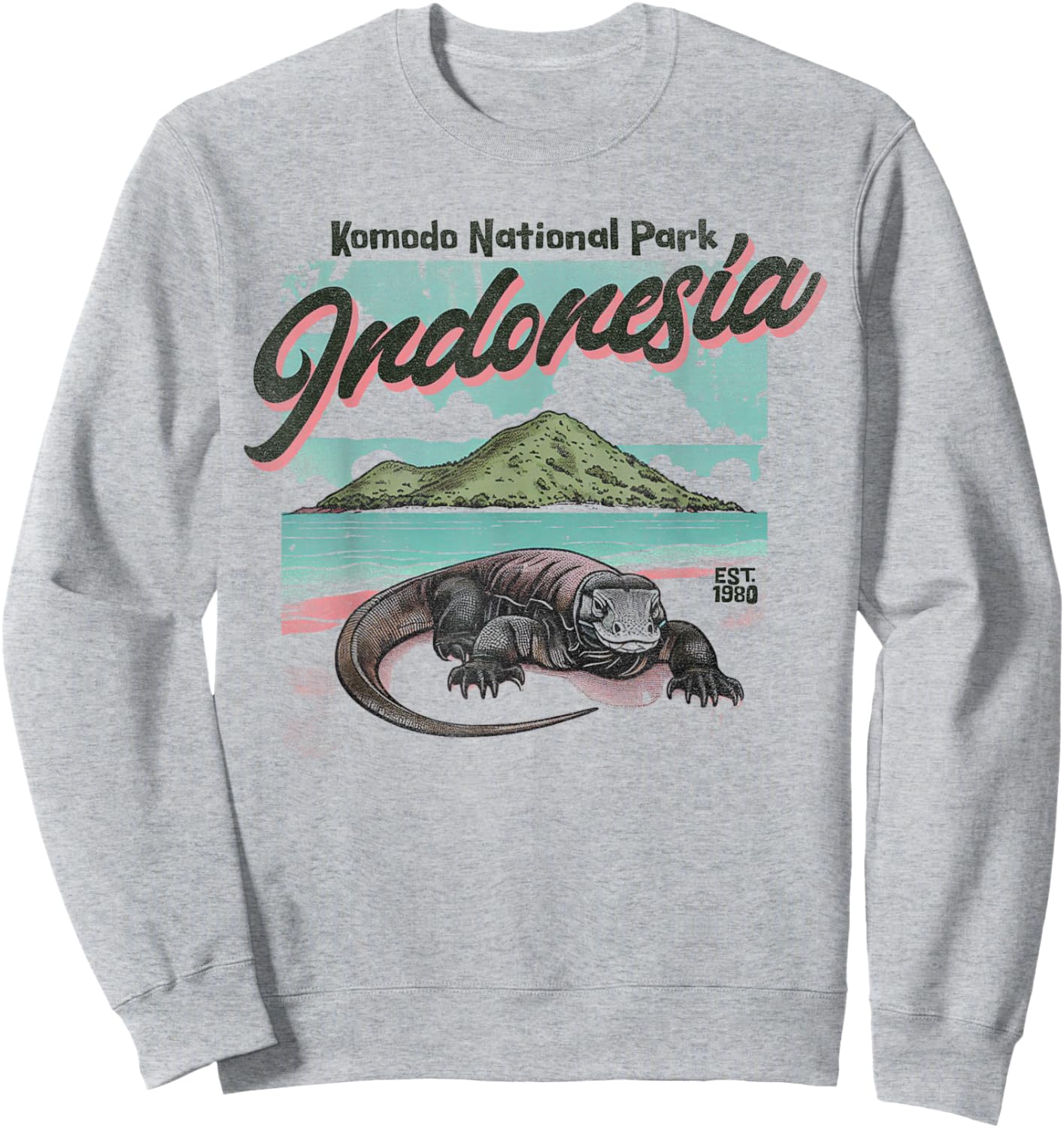 Komodo National Park Indonesia Est 1980 Komodo Dragon Sweatshirt - Sweatshirt | Ash
