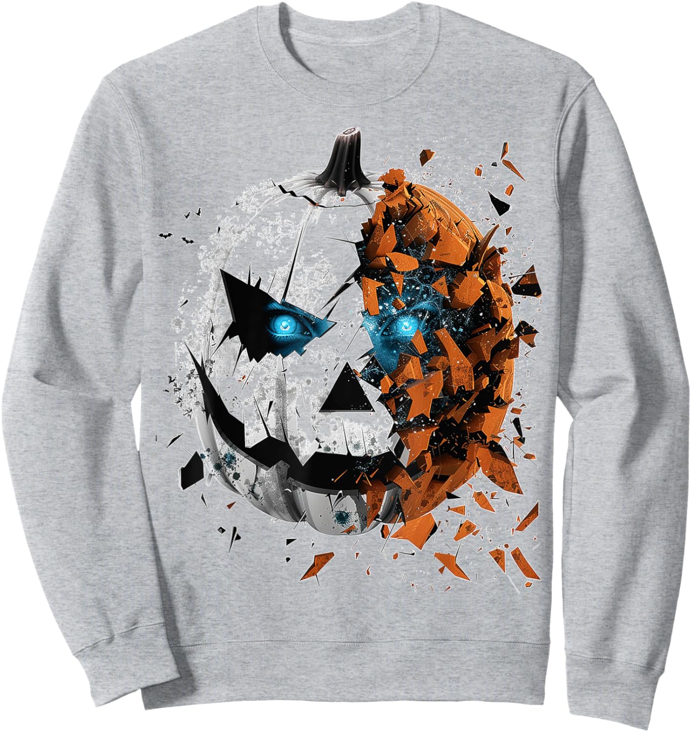 Pumpkin Costume Halloween Spooky Art Pumpkin Sweatshirt - Sweatshirt | Ash